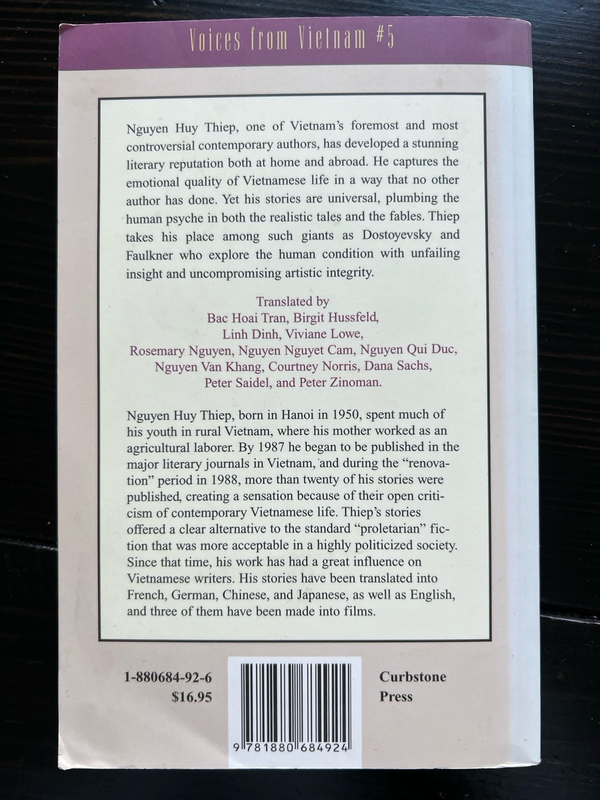 CROSSING THE RIVER: Short Fiction by Nguyen Huy Thiep 2003 Paperback