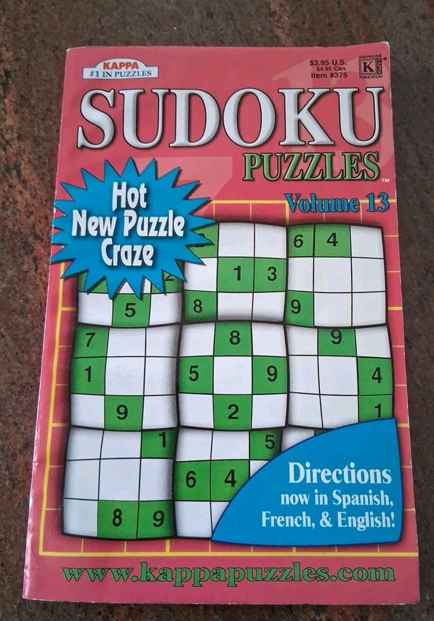 New! Kappa Sudoku Puzzles Vol. 13. In Spanish, French and English