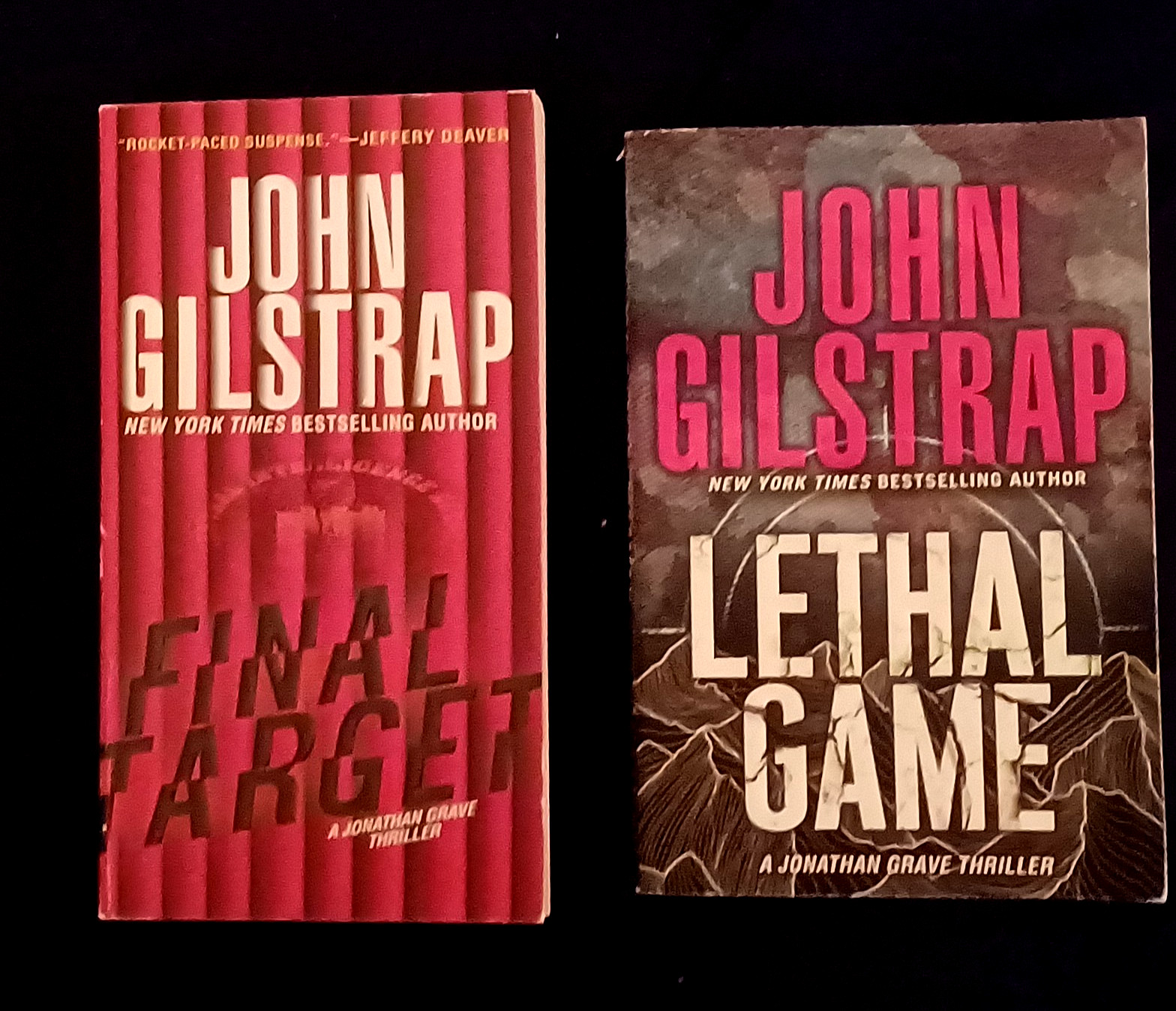 2 Jonathan Grave novels-Lethal Game/Final Target-1 premium sized & 1 tall rack