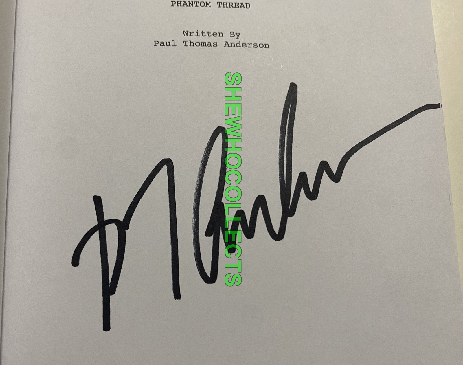 PHANTOM THREAD FYC 2017 Screenplay booklet SIGNED BY PAUL THOMAS ANDERSON
