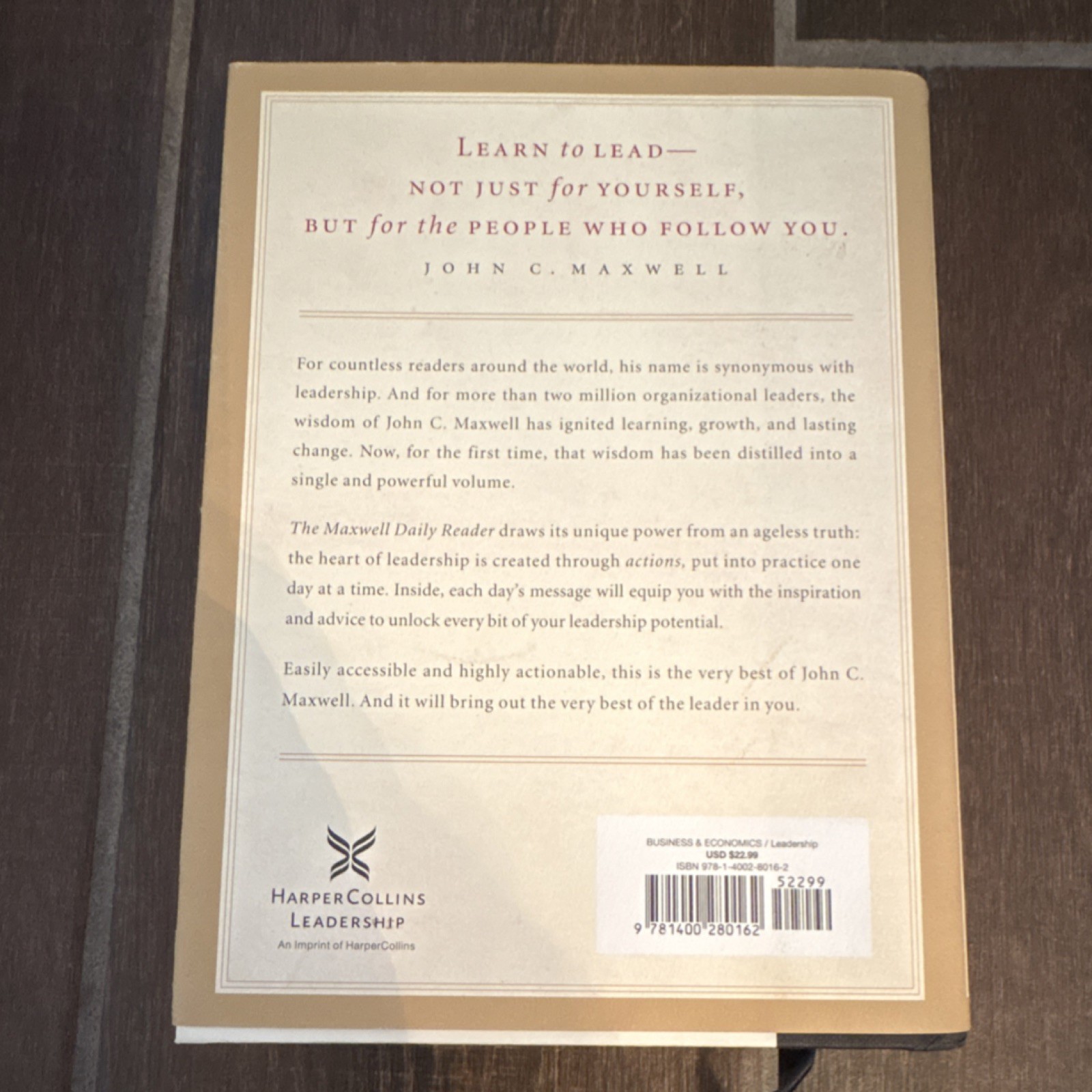John C. Maxwell The Maxwell Daily Reader Hardcover HarperCollins Leadership