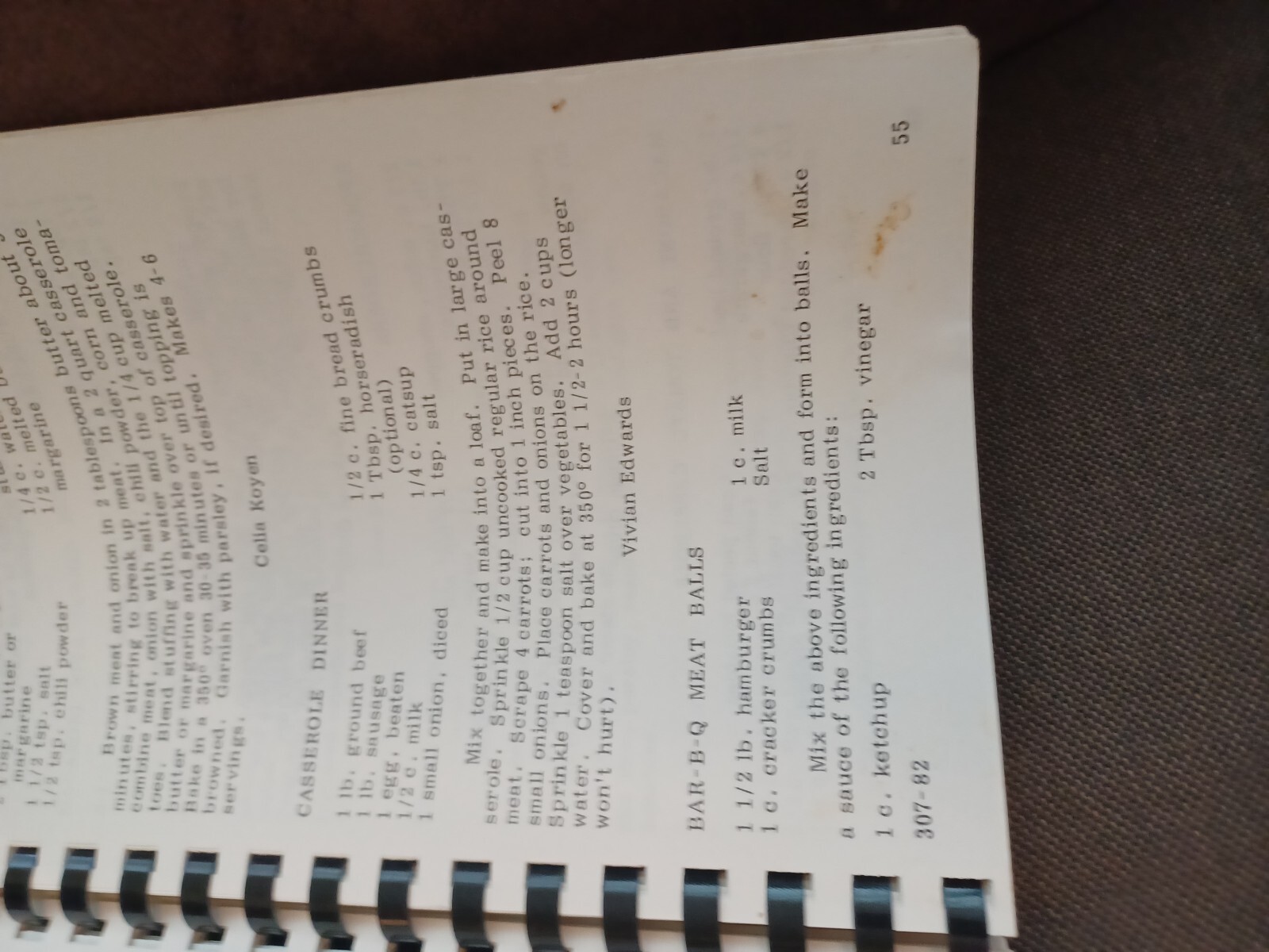 Timber-Lee Christian Center 1982 Cookbook Spiral Ring church recipes 207 Pages