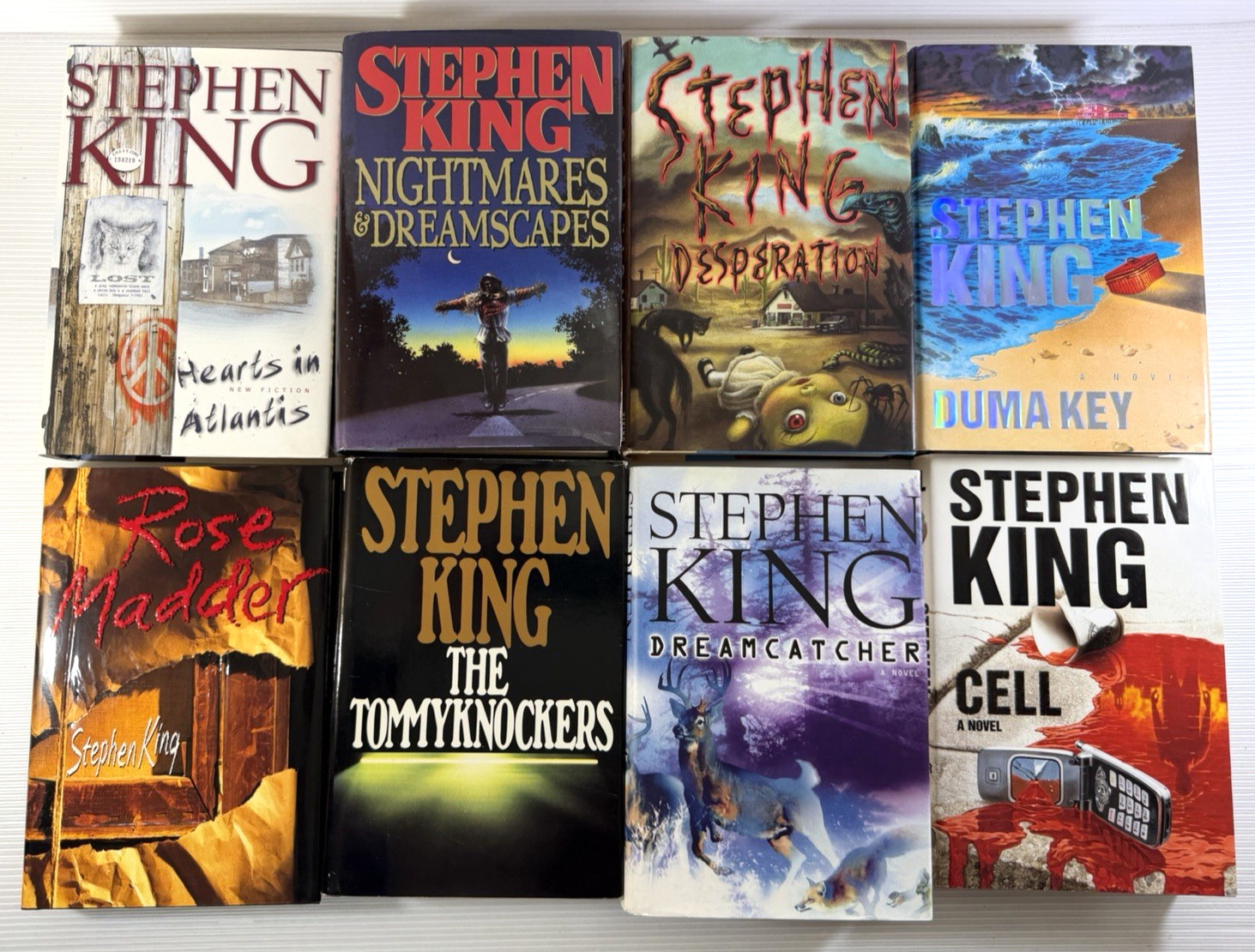 Stephen King Lot of 8 Hardcover Books The Tommyknockers, Rose Madder, Duma Key