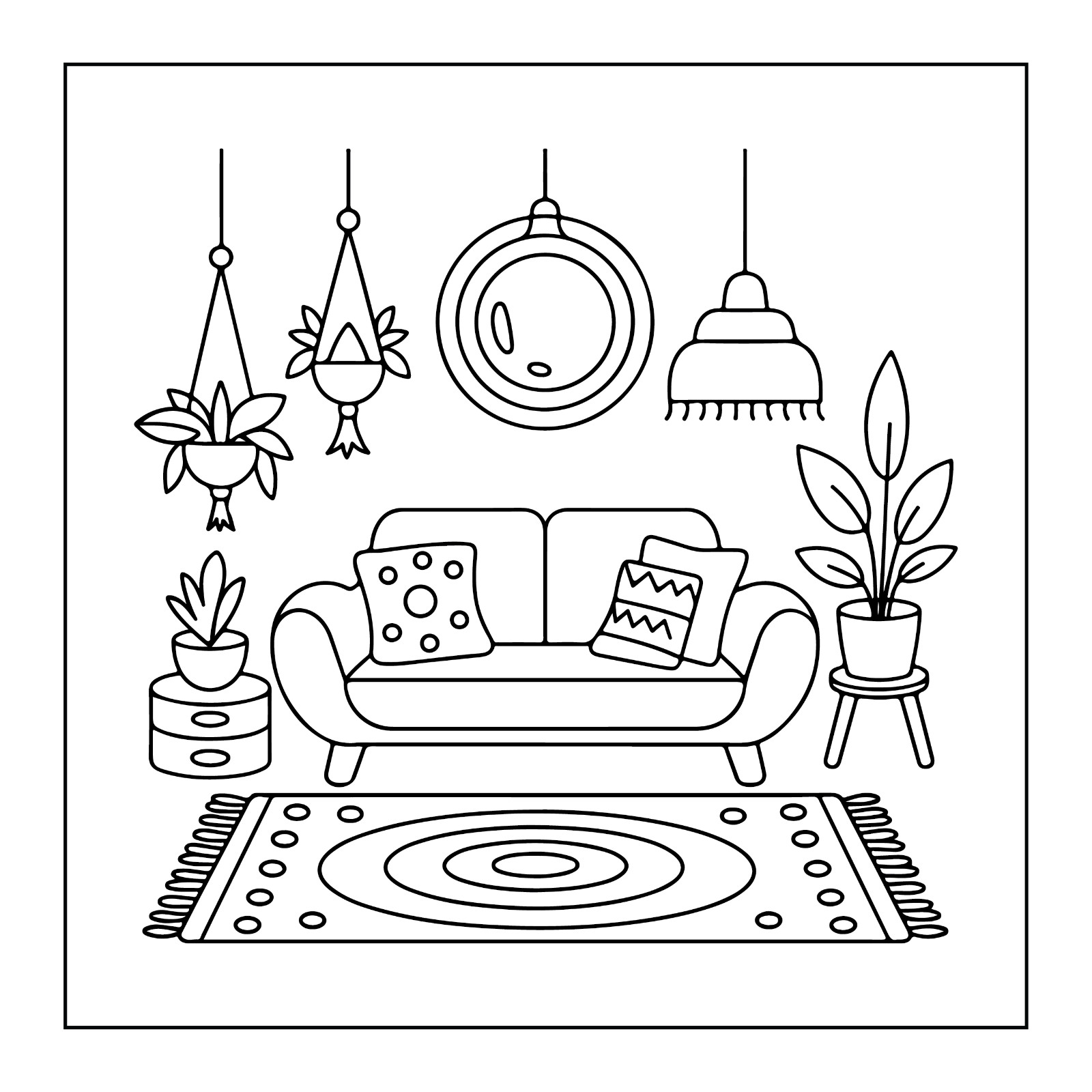 Cozy spaces coloring book