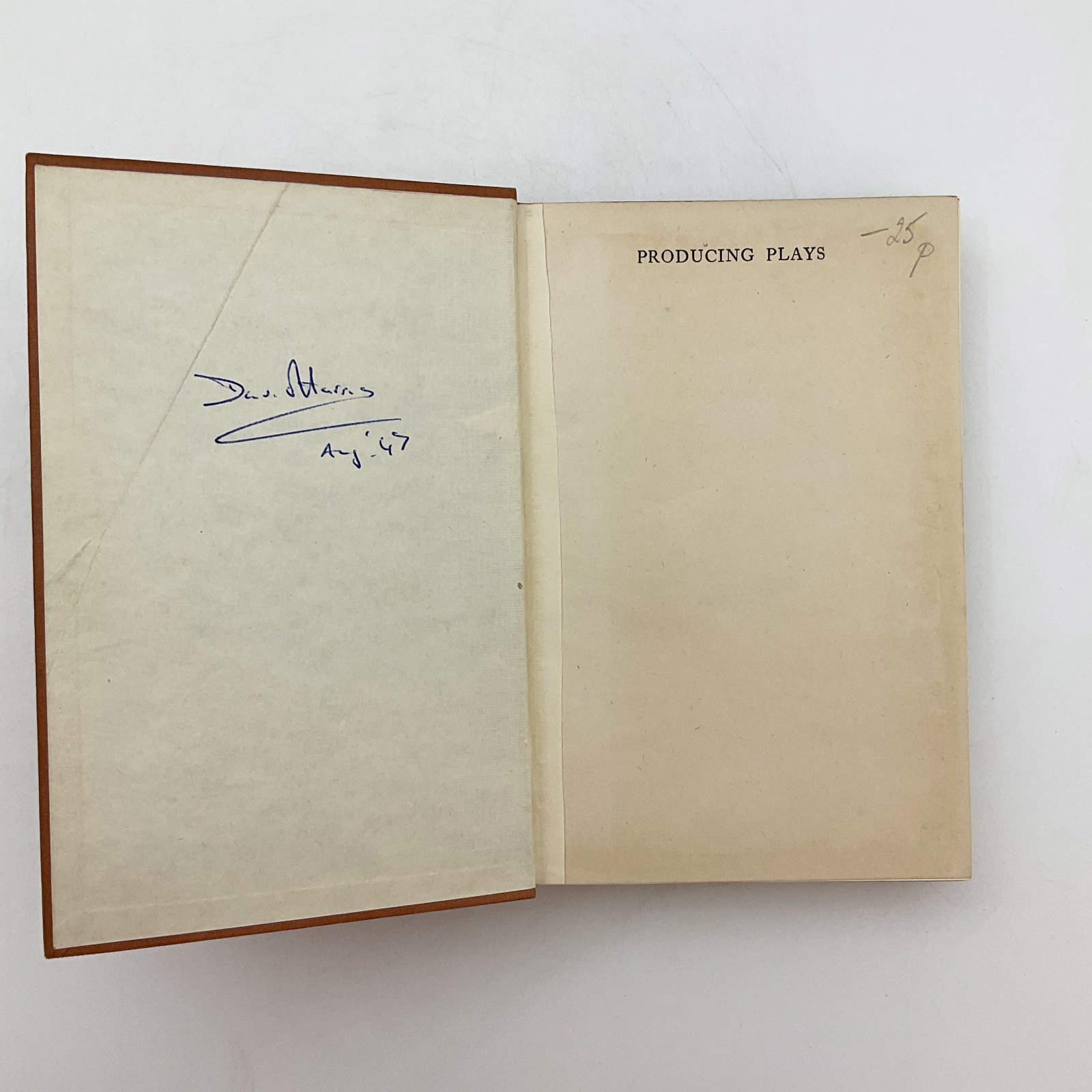 Producing Plays Performing Arts Hardcover Book CB Purdom 1940