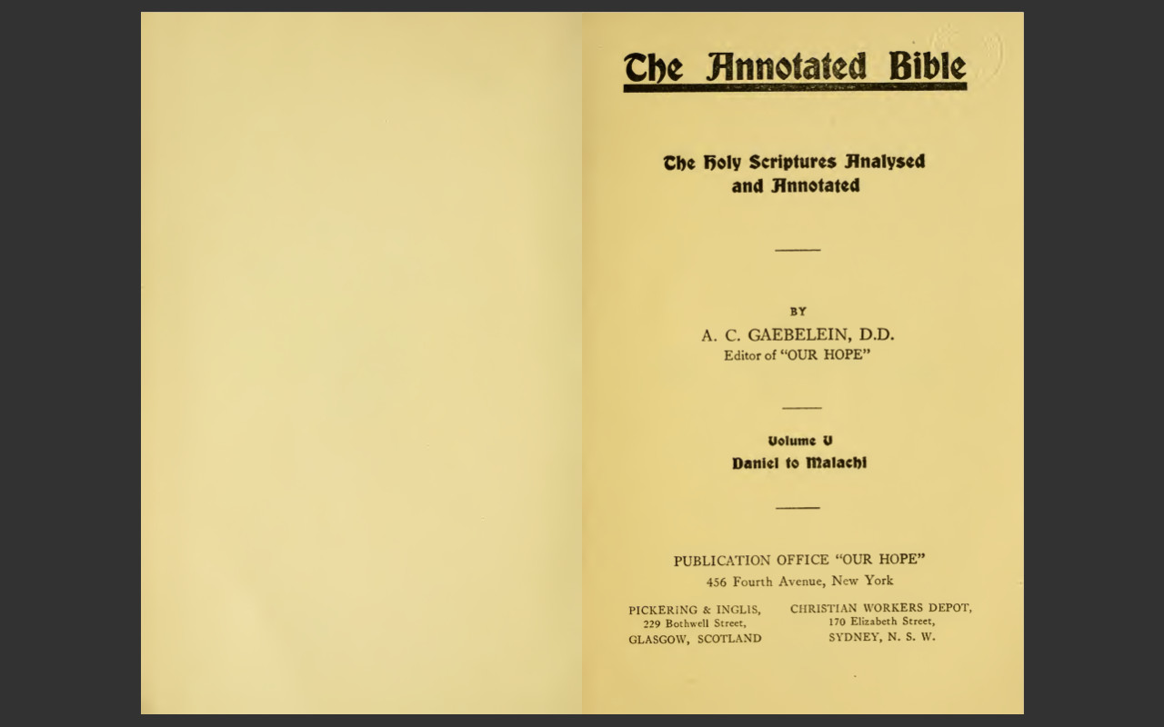 The Annotated Bible by A.C. Gaebelein – All 9 Volumes (1913-21) E-Book Set on CD