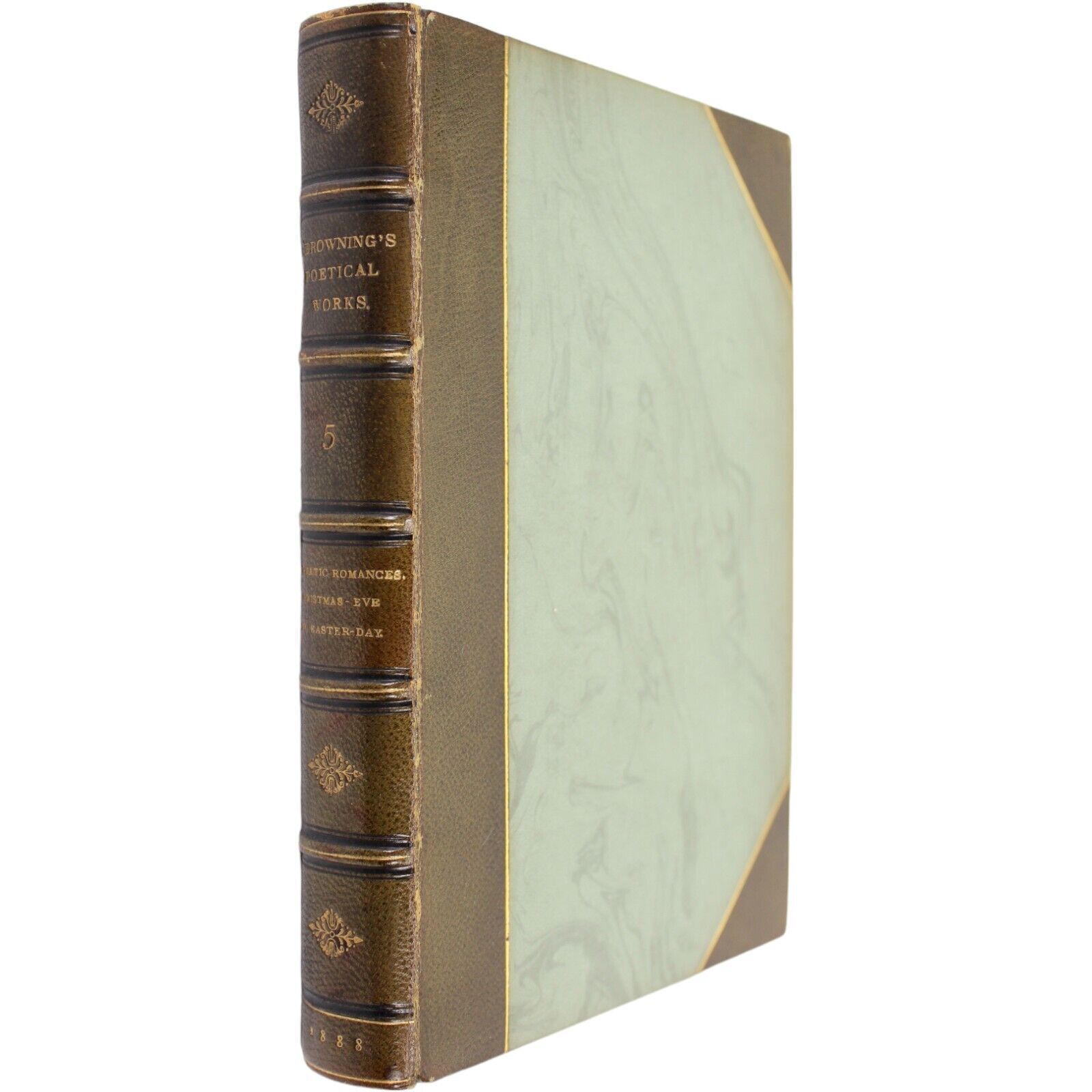 ROBERT BROWNING LEATHER BOUND FINE BINDING POETRY 1888 Vo 11 ONLY SMITH ELDER UK