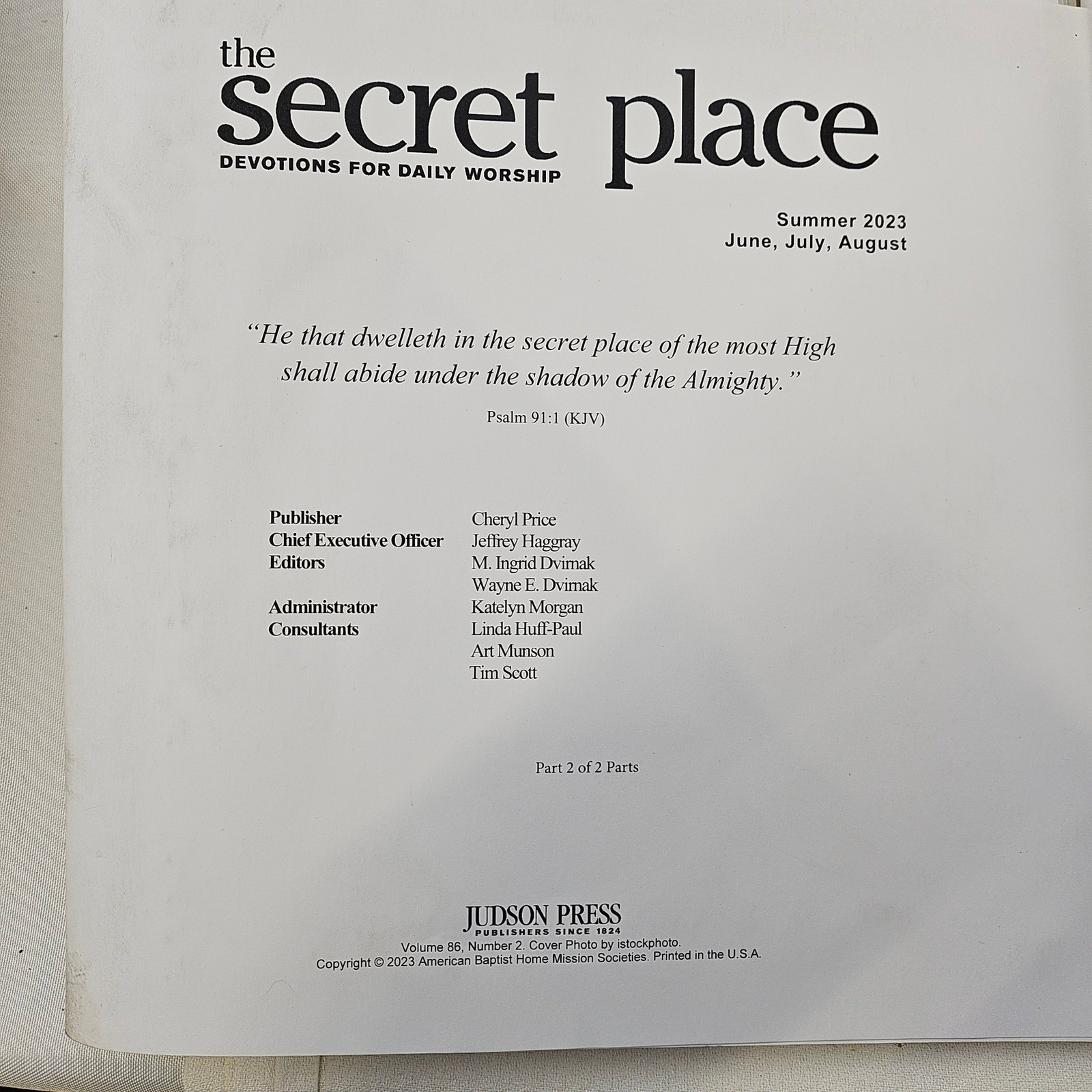 The Secret Place Braille Devotions Judson Press Spring Summer 2023 Lot of 4