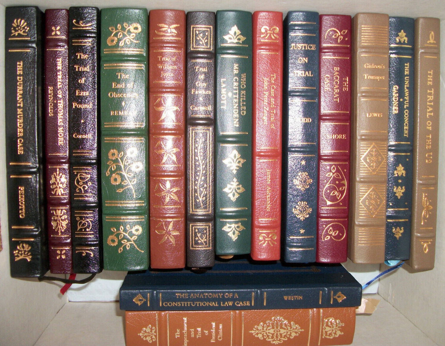 15 book lot of Notable Trials Library series, quarter leather in nice shape