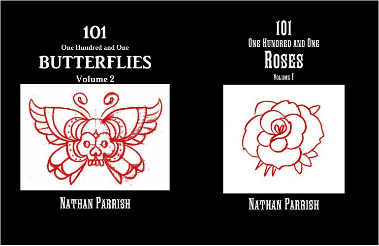 101 Roses + 101 Butterflies vol2 =TWO Books 200+ Flash Art Designs floral flower