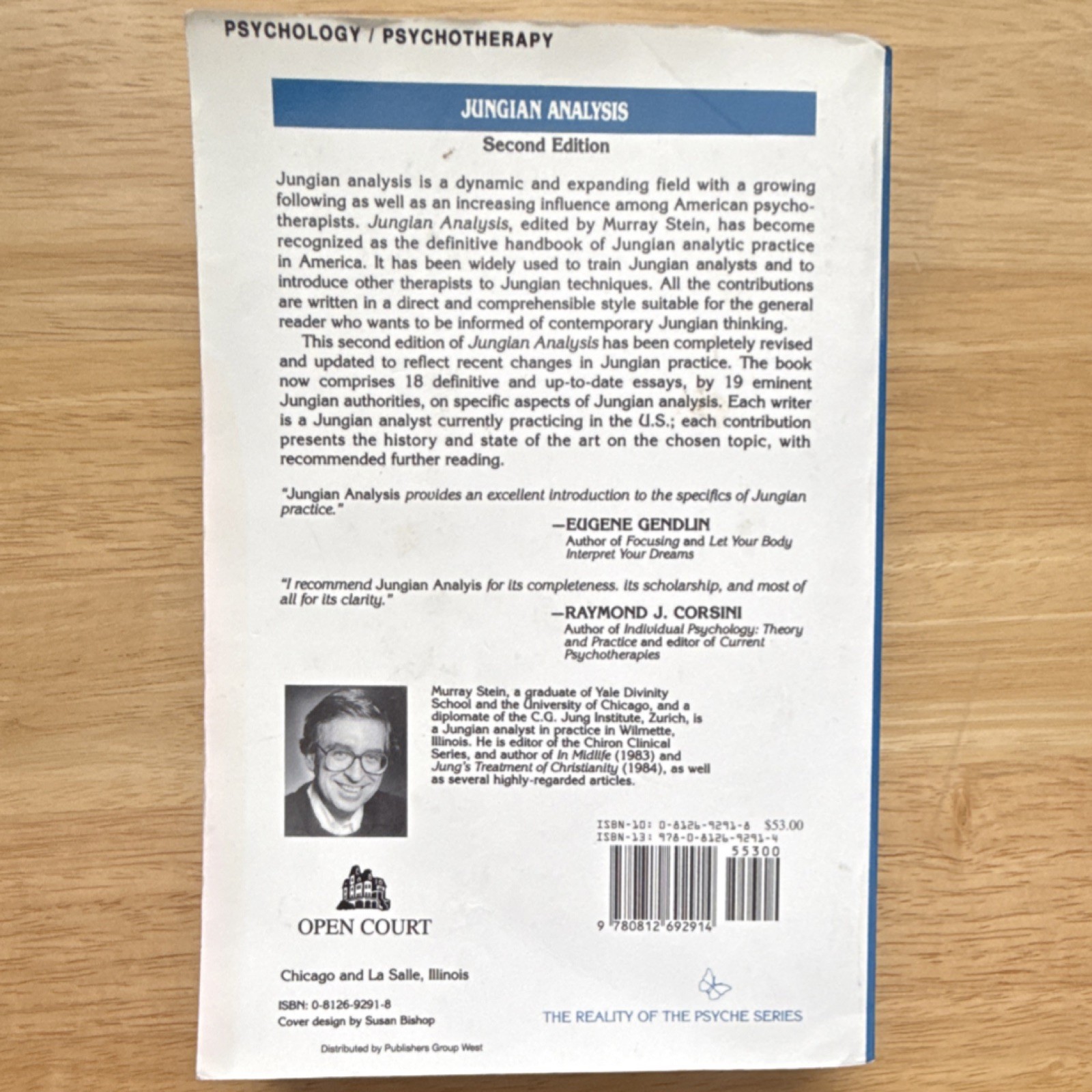 Jungian Analysis Second Edition by Murray Stein Paperback Open Court