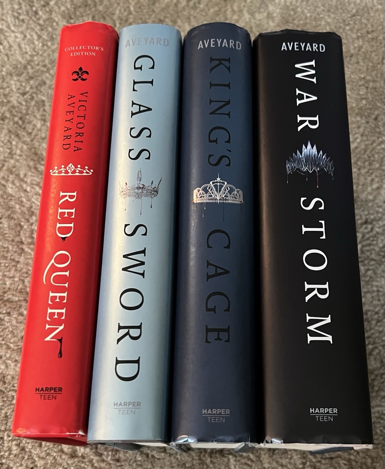 Red Queen Series Victoria Aveyard Glass Sword War Storm Kings Cage Lot 4 HC DJ