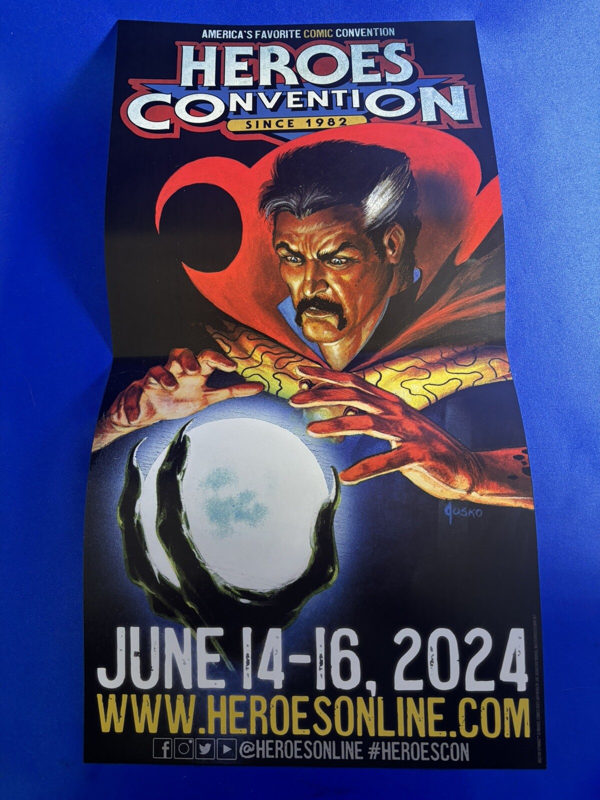 2024 Heroes Convention Joe Jusko Dr. Strange 17” by 8.75” Poster Charlotte NC