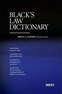 Black’s Law Dictionary, Pocket Edition, 4th – Paperback – VERY GOOD