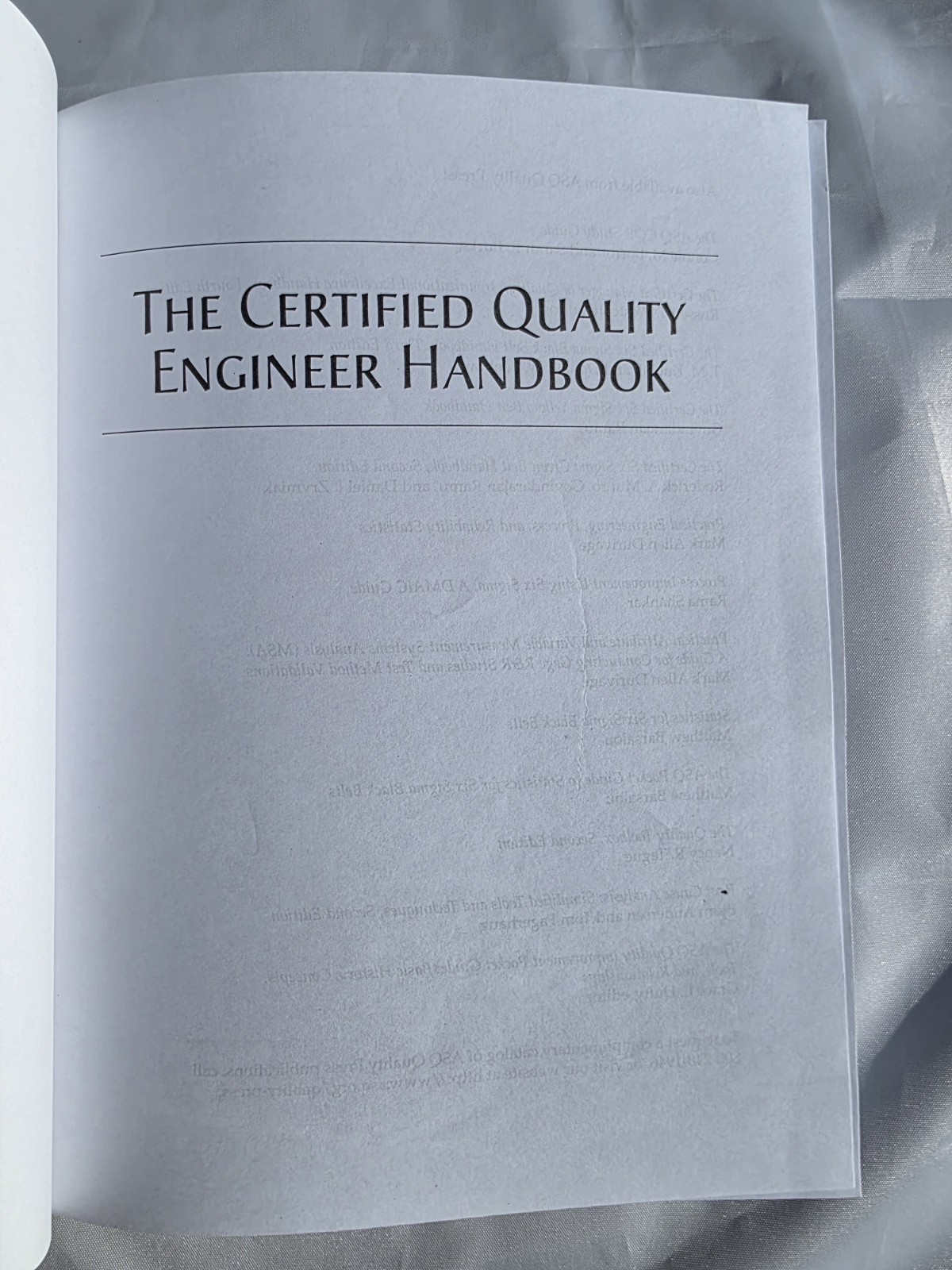 The Certified Quality Engineer Handbook by Rachel Silvestrini and Sarah Burke