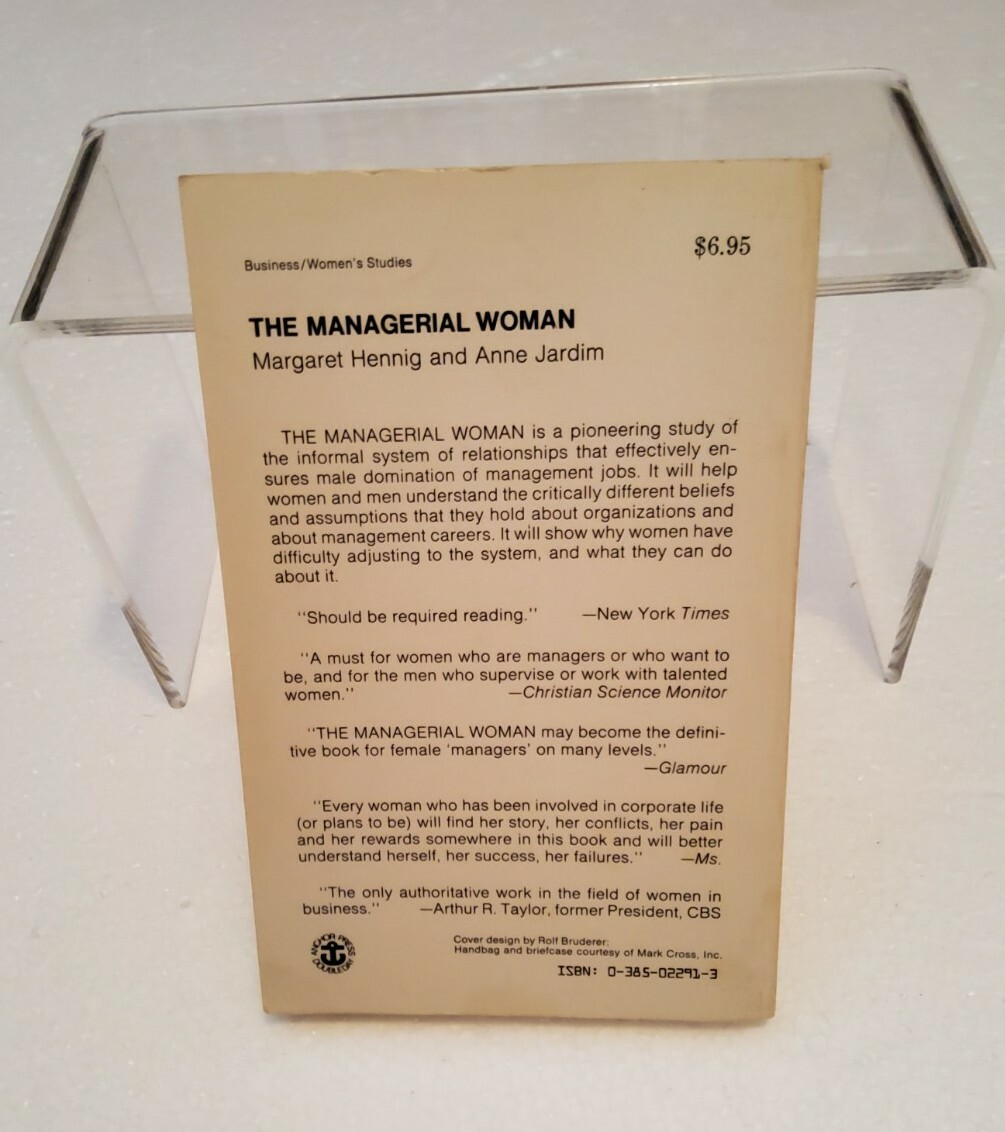 The Managerial Woman by Margaret Hennig and Anne Jardim Paperback, 1981