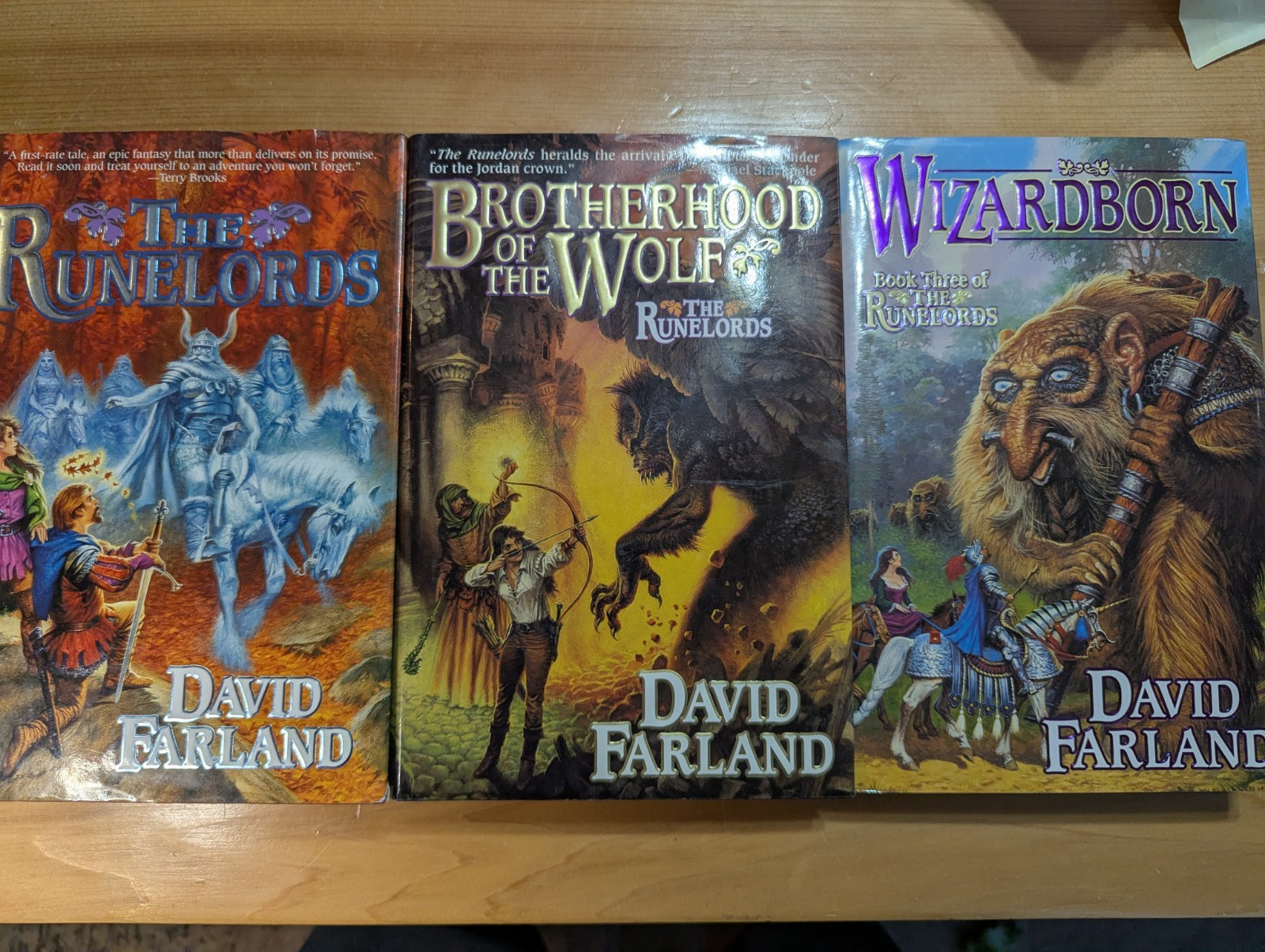 The Runelords- Wizardborn-Brotherhood of Wolf David Farland 1st Edition HBDC TOR