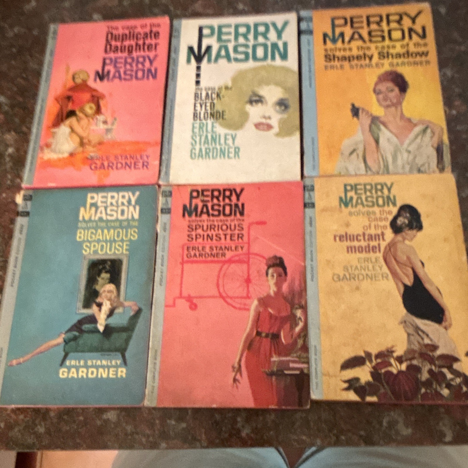 Erle Stanley Gardner Perry Mason PB Lot x6 Pocket Books: Black-Eyed Blonde +