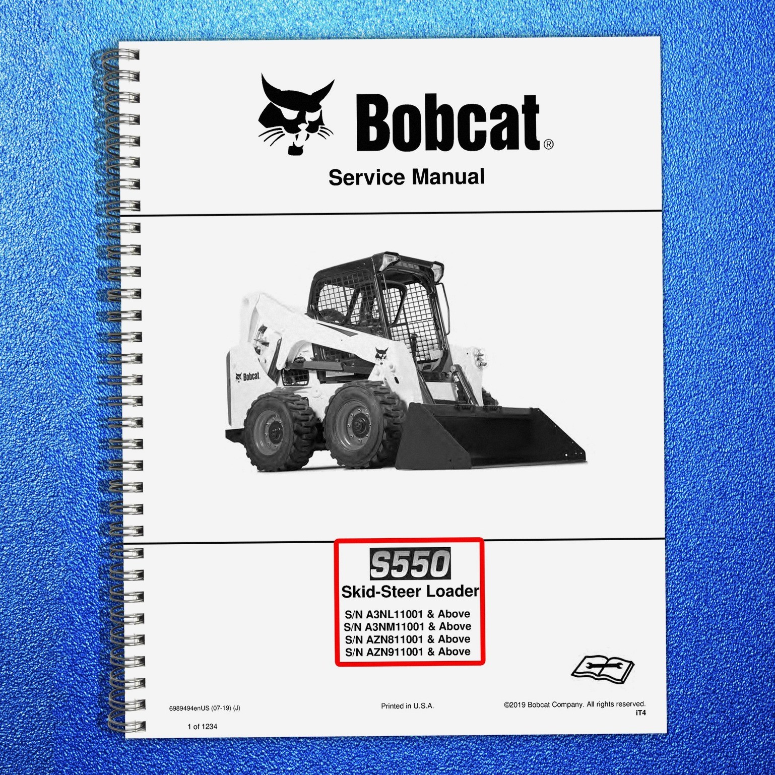 BOBCAT S550 Skid-Steer Loader Service Manual SN A3NL11001 Up 2019, FOLDOUTS
