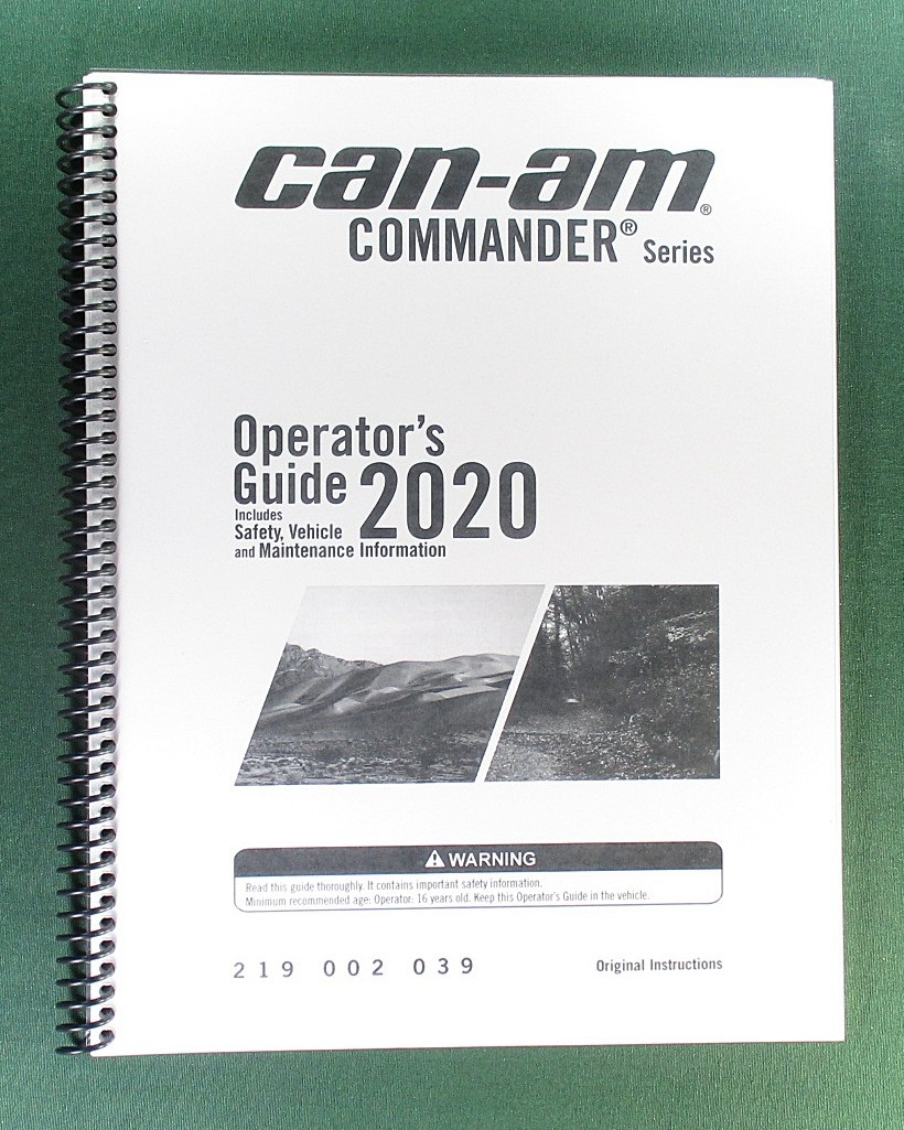 2020 Can-Am Commander Limited 1000R Owner’s Manual: 195 Pages & Clear Covers