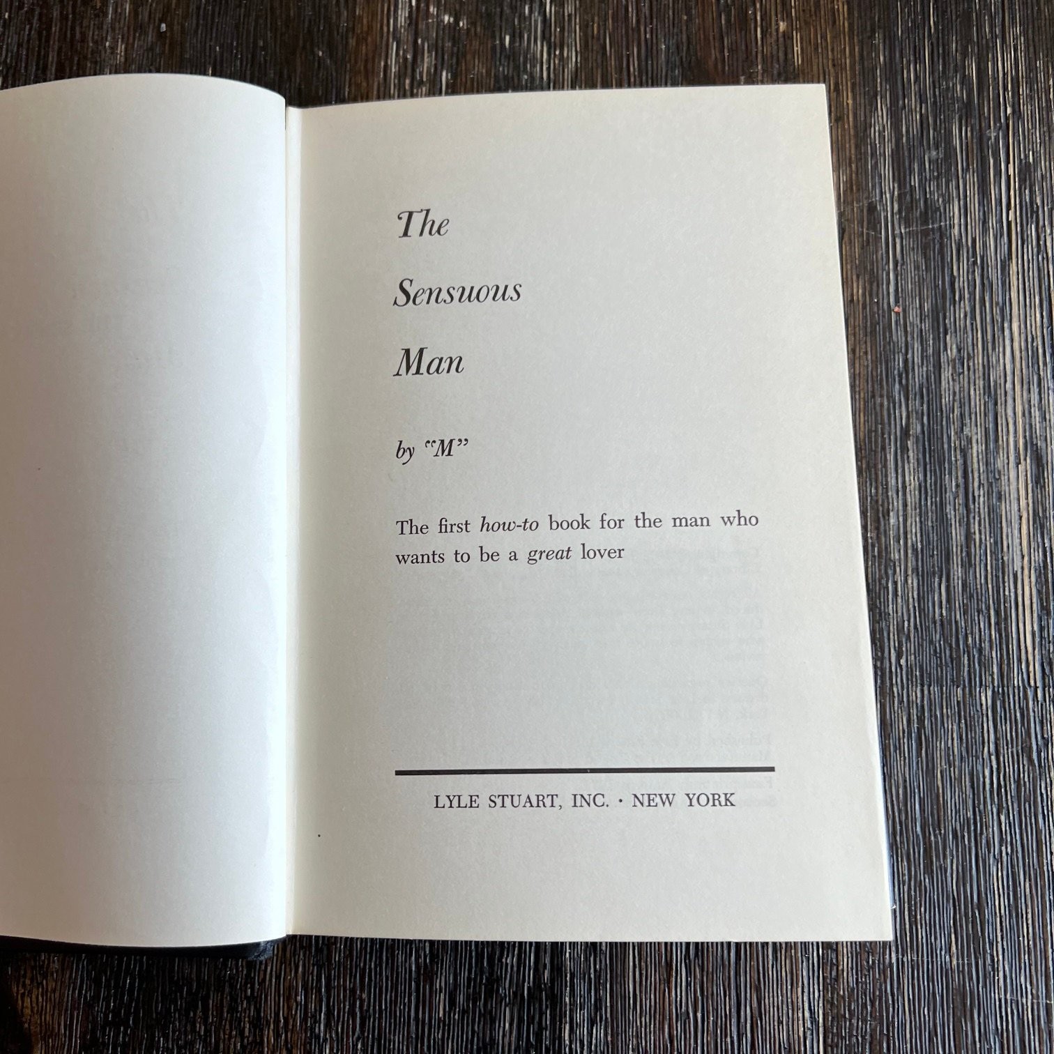 The Sensuous Man By M 1971 Second Printing Lovemaking Guide Self-Help How To