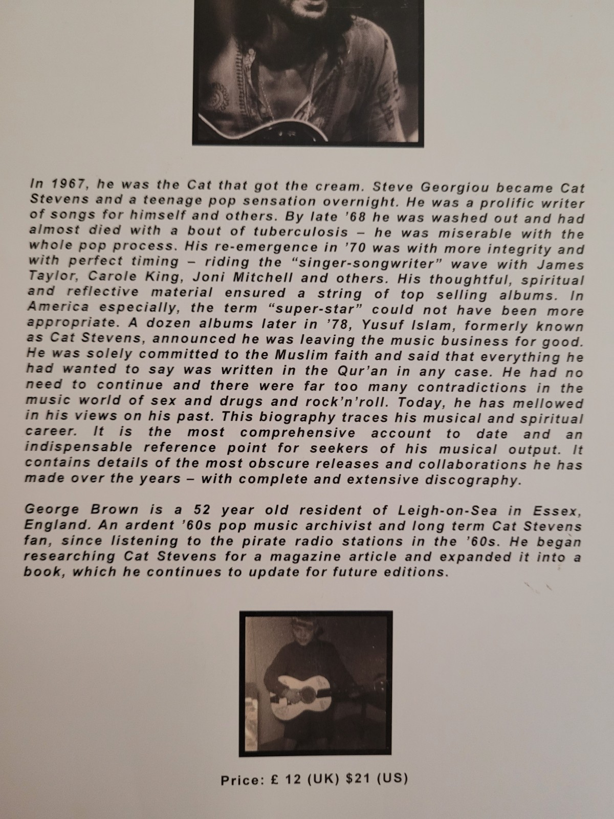 Cat Stevens: Complete Illustrated Biography and Discography by George Brown PB