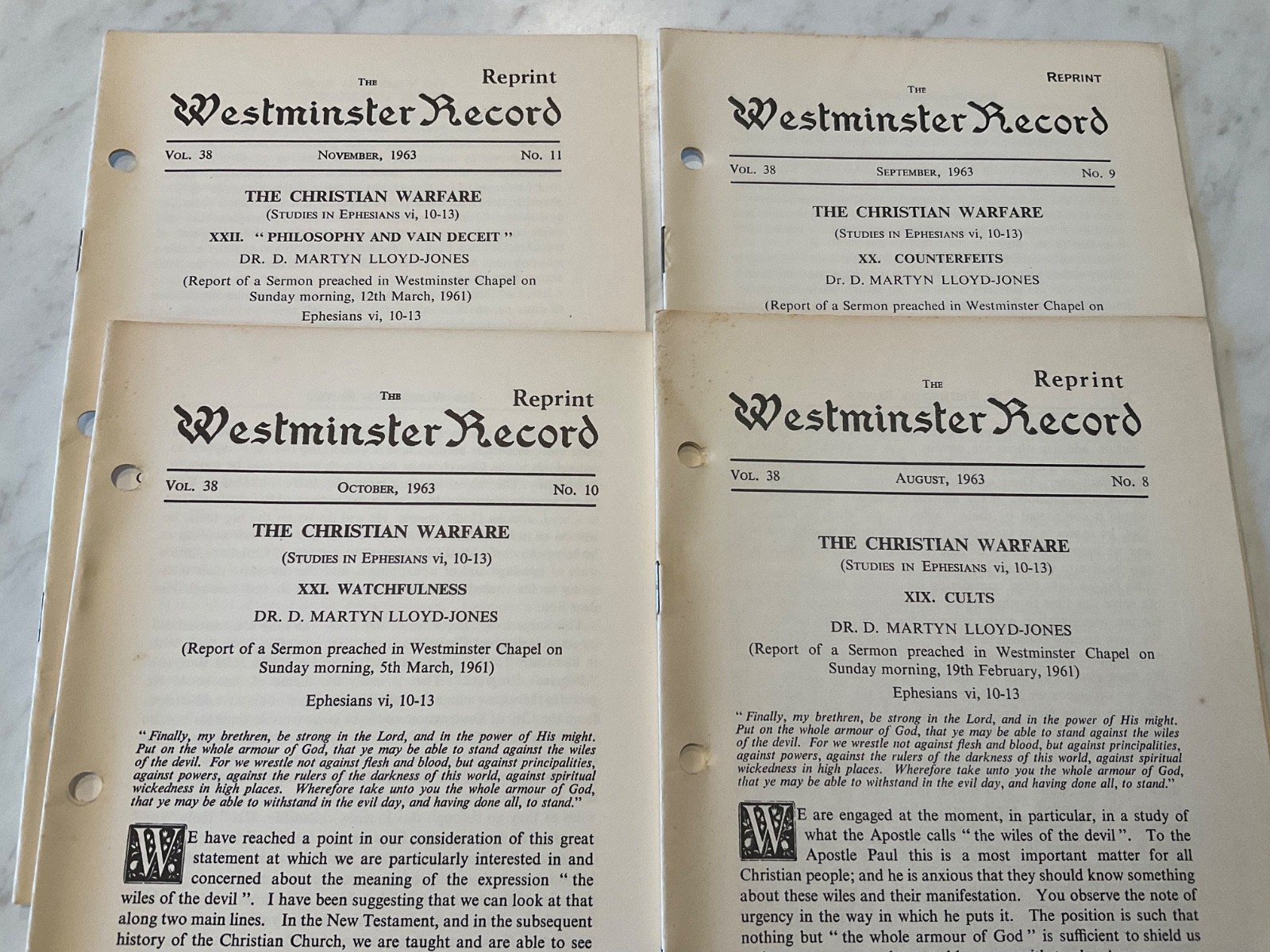 4 Westminster Record 1963 Martyn Lloyd Jones Cults Counterfeits Philosophy