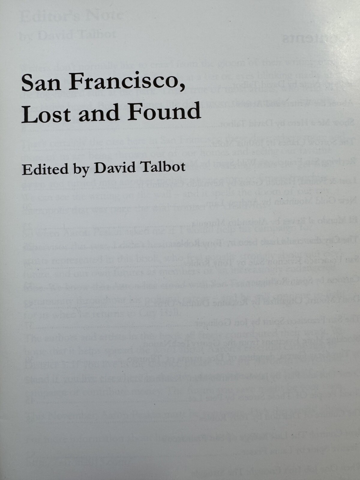 David Talbot and Warren Hinckle editor San Francisco Lost and Found RARE