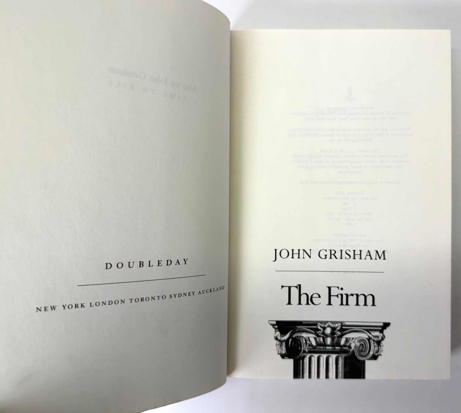The Firm FLAT SIGNED by John Grisham 1991 HCDJ 3rd printing in Mylar, Very Good