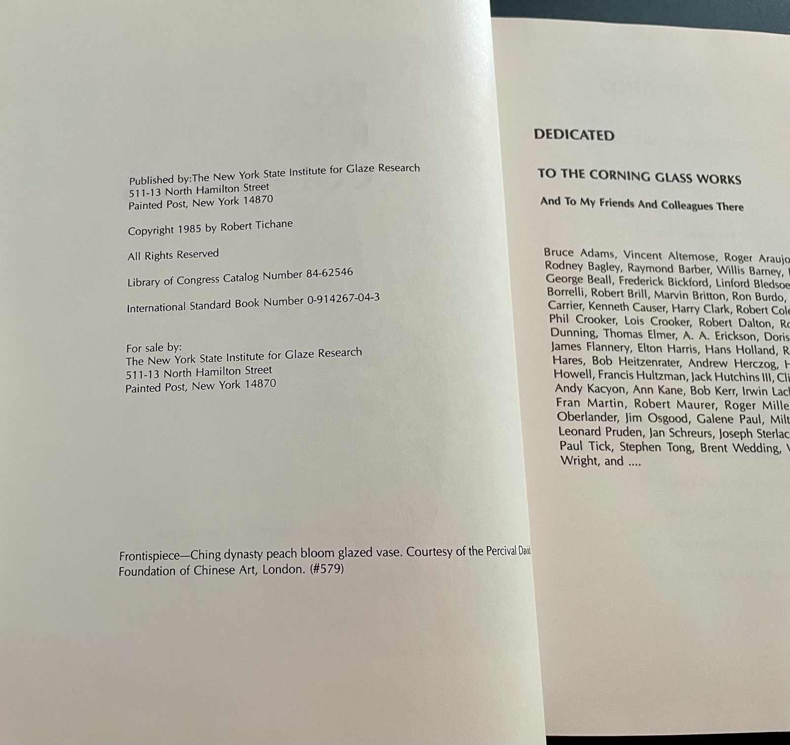 REDS, REDS COPPER REDS (ORIENTAL GLAZE MONOGRAPHS) By Robert Tichane – HC 1985
