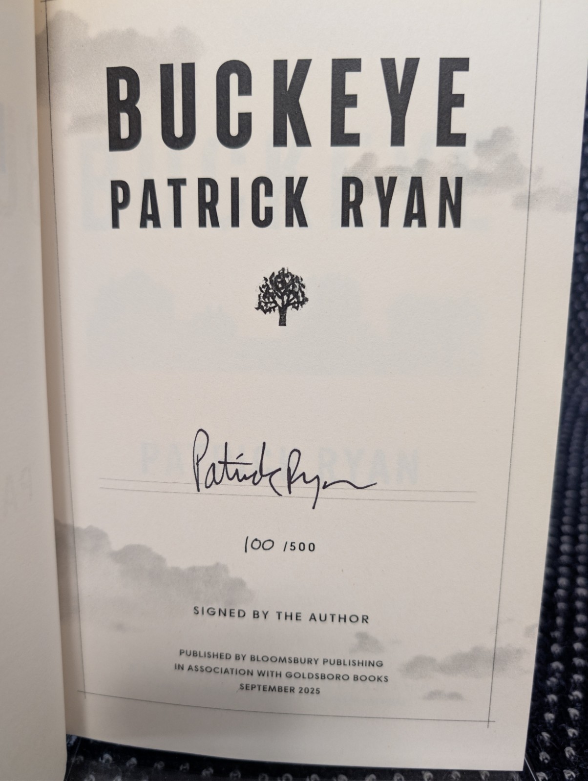SIGNED/NUMBERED Buckeye UK 1st/1st Limited Goldsboro Edition – Patrick Ryan