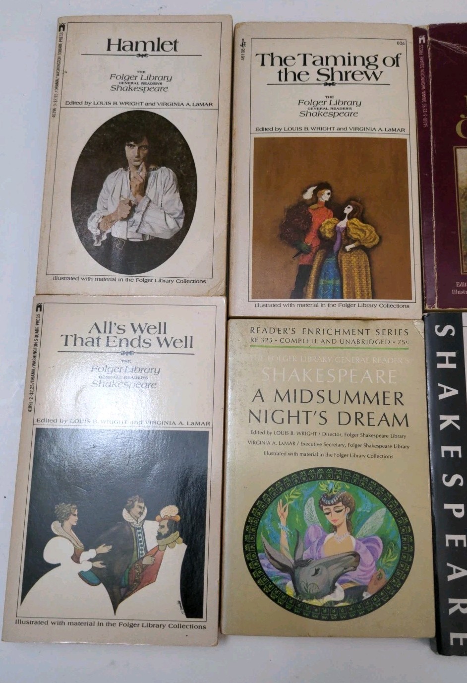 Lot of 8 Folger Library General Reader’s/Signet Classics SHAKESPEARE Books