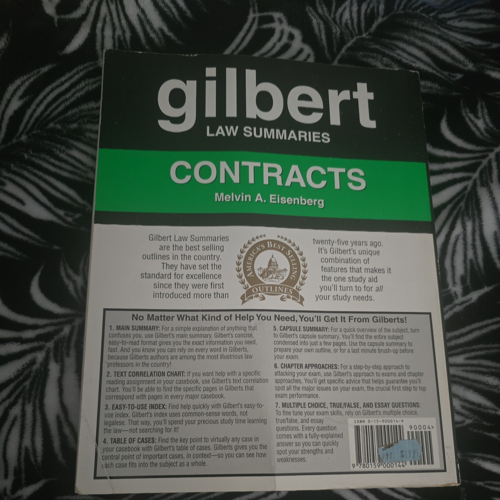 GILBERT LAW SUMMARIES: CONTRACTS By Melvin Aron Eisenberg *Excellent Condition*
