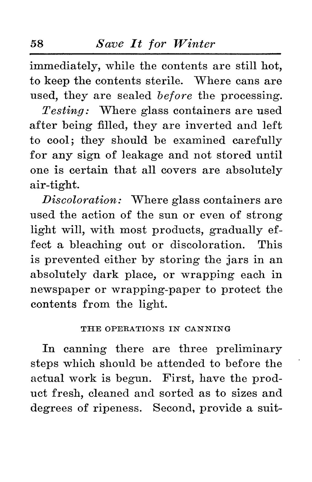 1918 Save It For Winter Canning Book 216 Pages