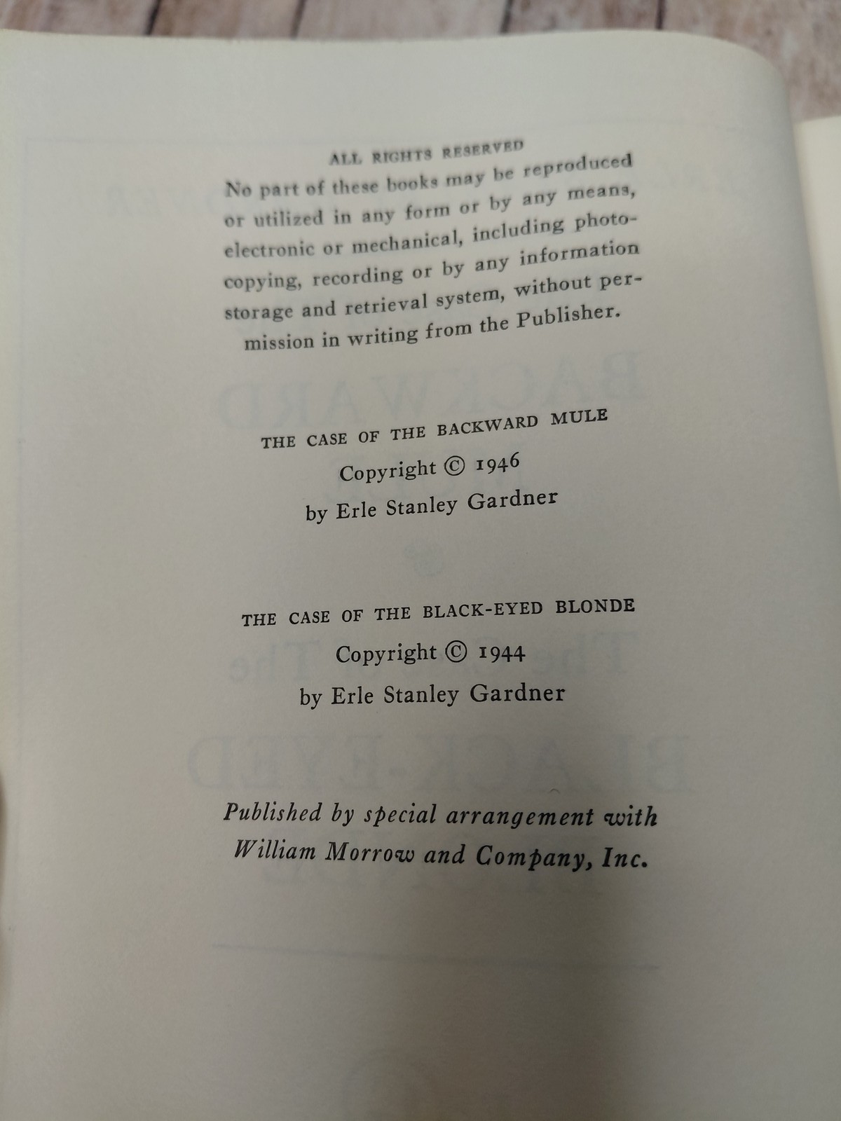 Erle Stanley Gardner “Backward Mule” & “Black-Eyed Blonde” Walter J. Black