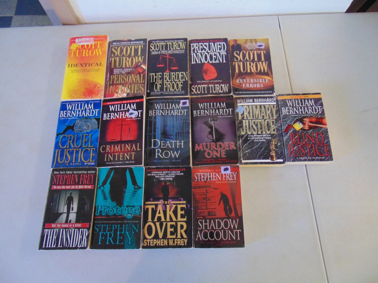 WILLIAM BERNHARDT + STEPHEN FREY + SCOTT TUROW LOT OF 15 BOOKS #18