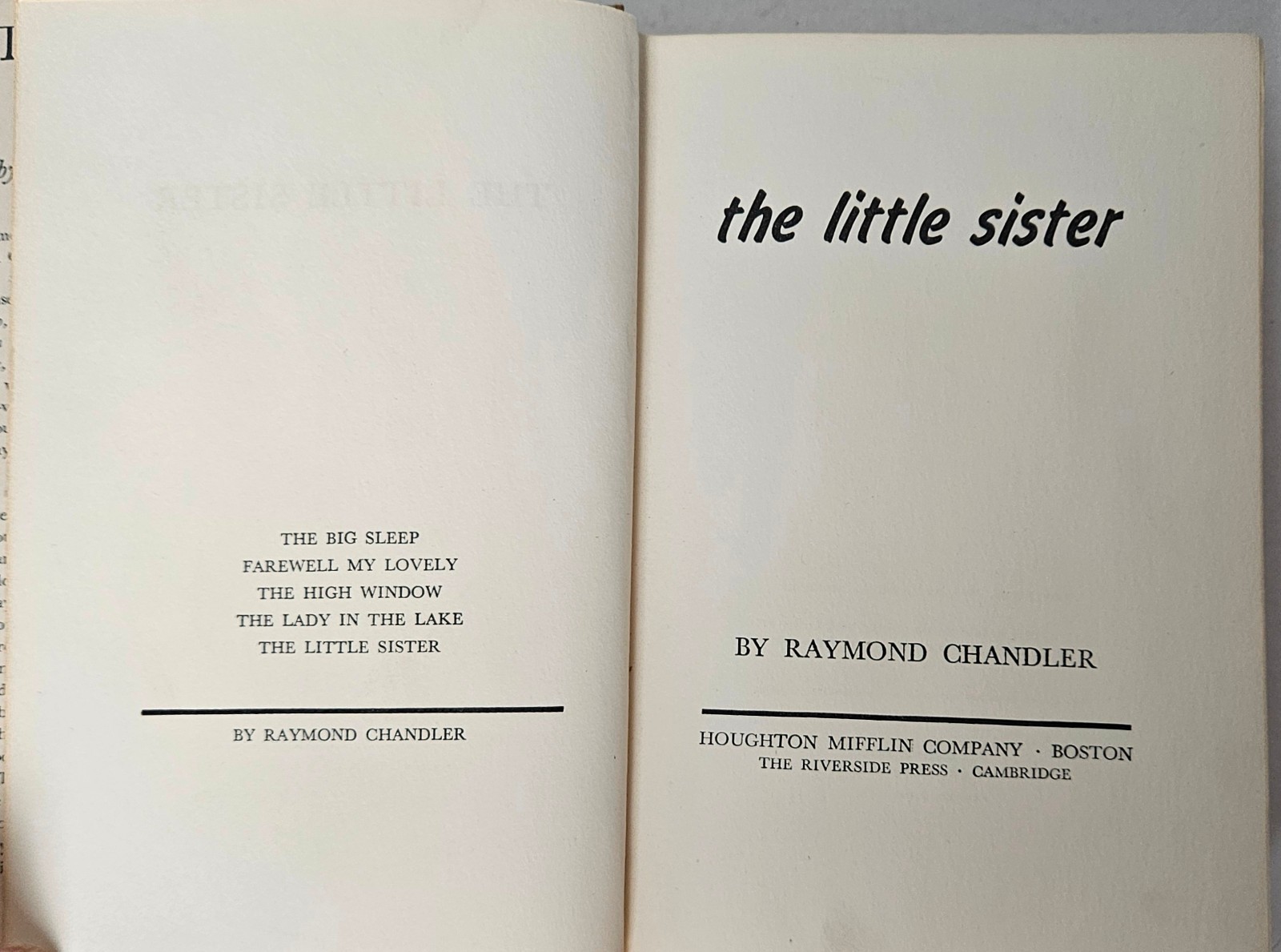 The Little Sister by Raymond Chandler Rare First Edition Variant, Houghton 1949