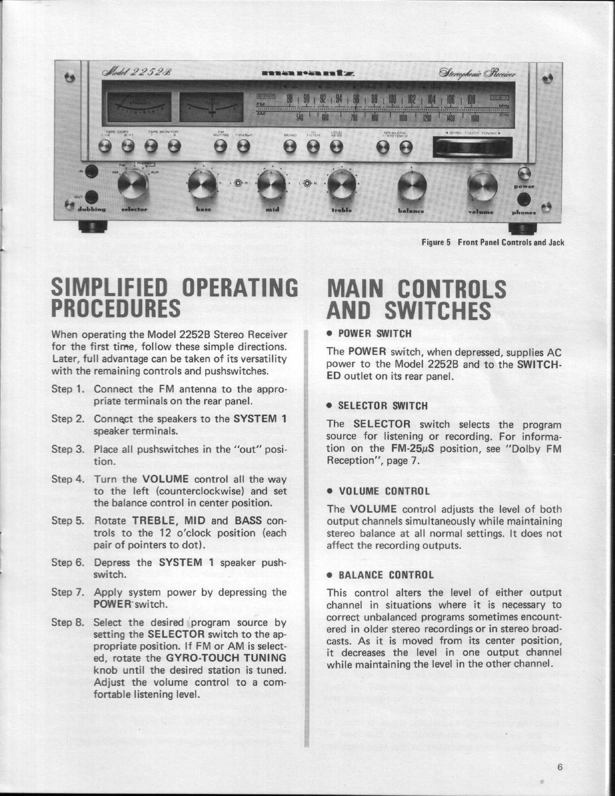 MARANTZ 2252B Stereophonic Receiver Handbook Of Instructions Manual SPIRAL FASTE