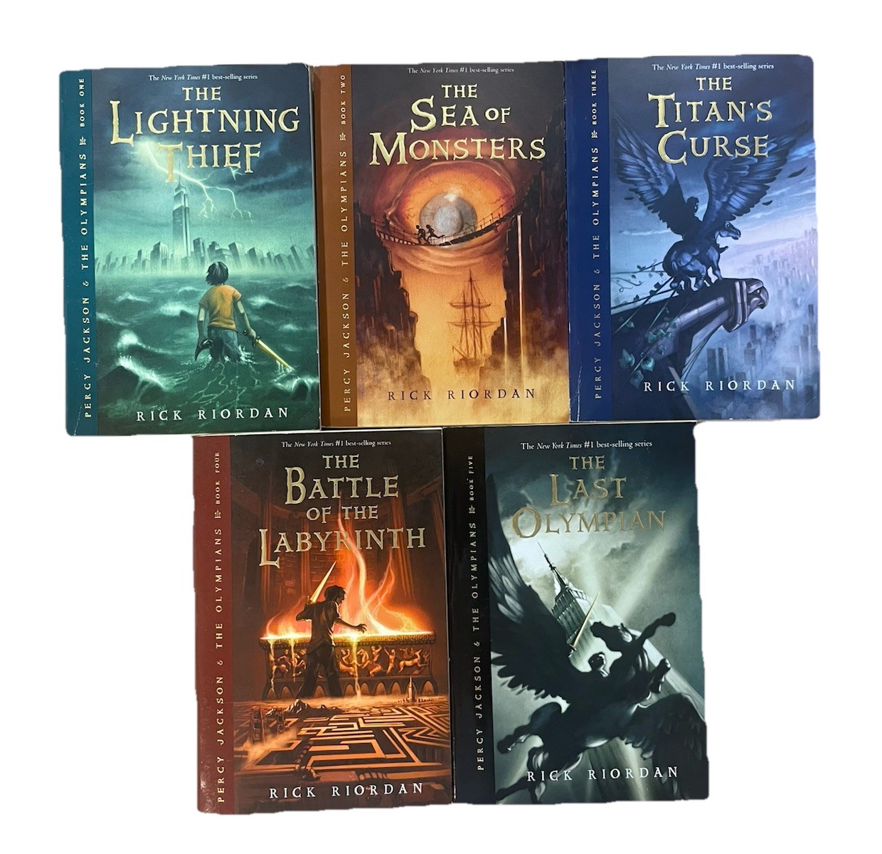 Percy Jackson and the Olympians Rick Riordan Original Cover Art COMPLETE set PPB