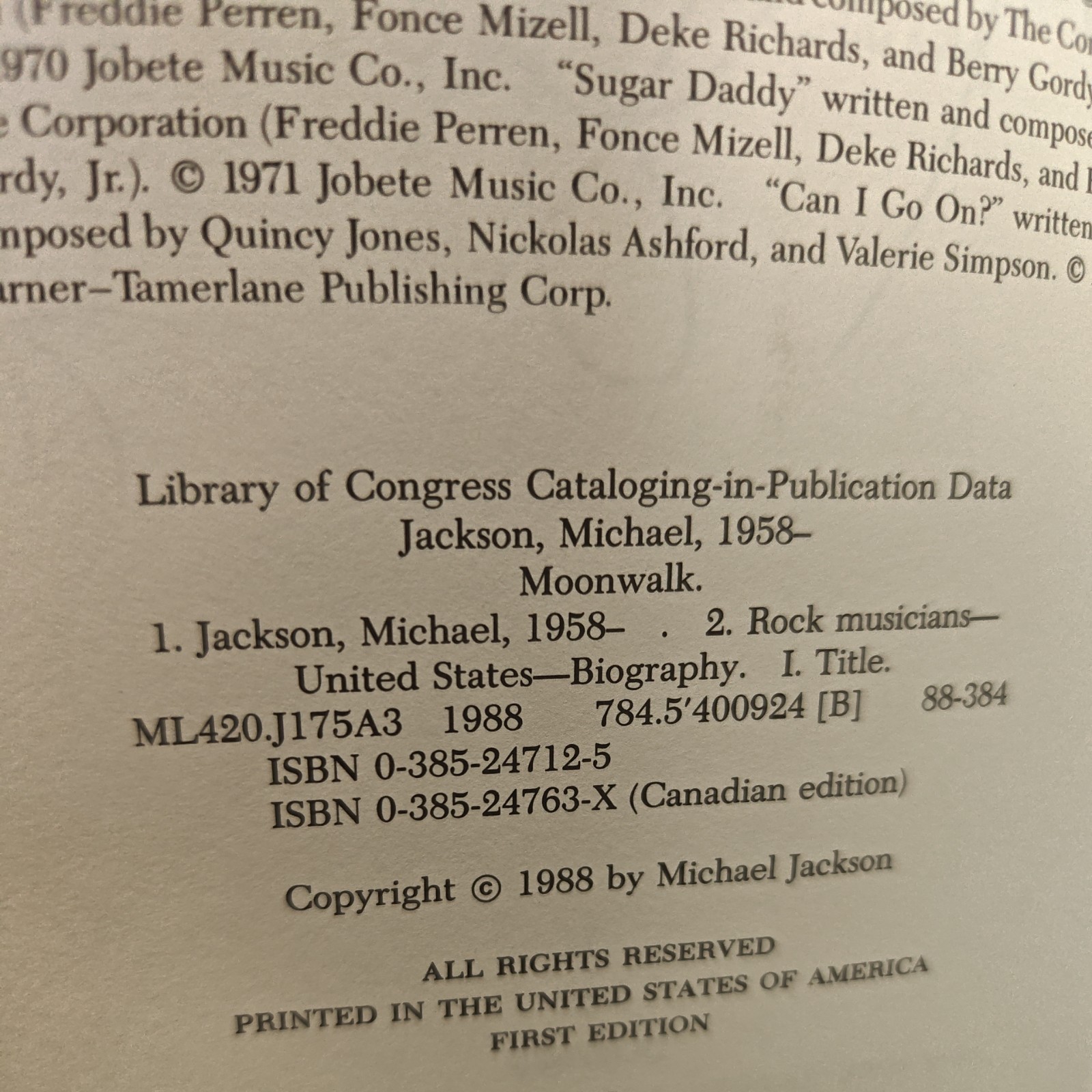 Moon Walk by Michael Jackson first edition signed Book