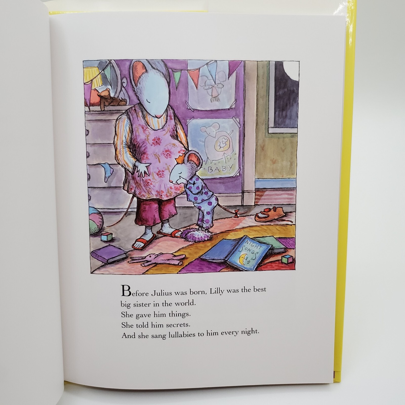 Signed w Art Kevin Henkes 1st Ed Book Julius The Baby of the World To Nancy EUC