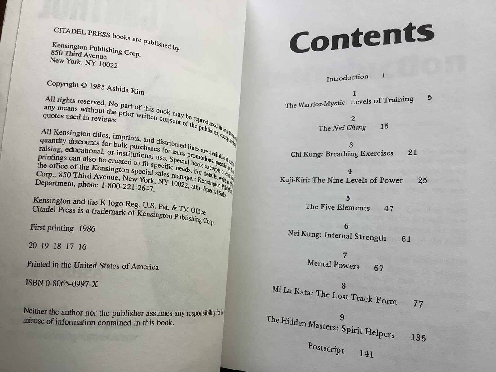 NINJA MIND CONTROL BOOK by Ashida Kim 142 PAGES