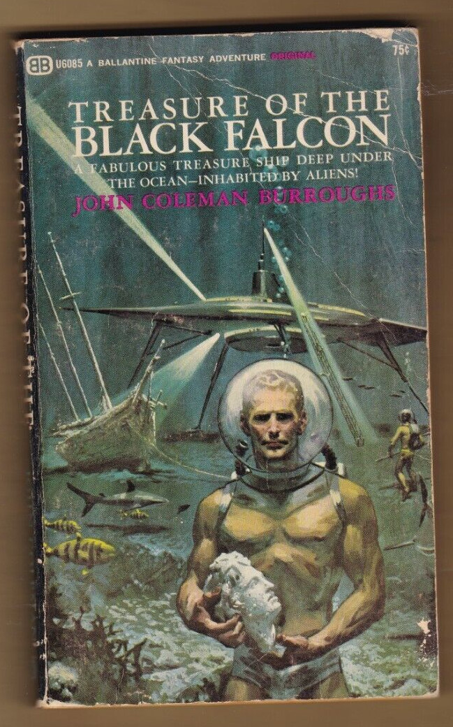 Treasure of the Black Falcon by John Coleman Burroughs-1st ed, Ballantine, 3/67