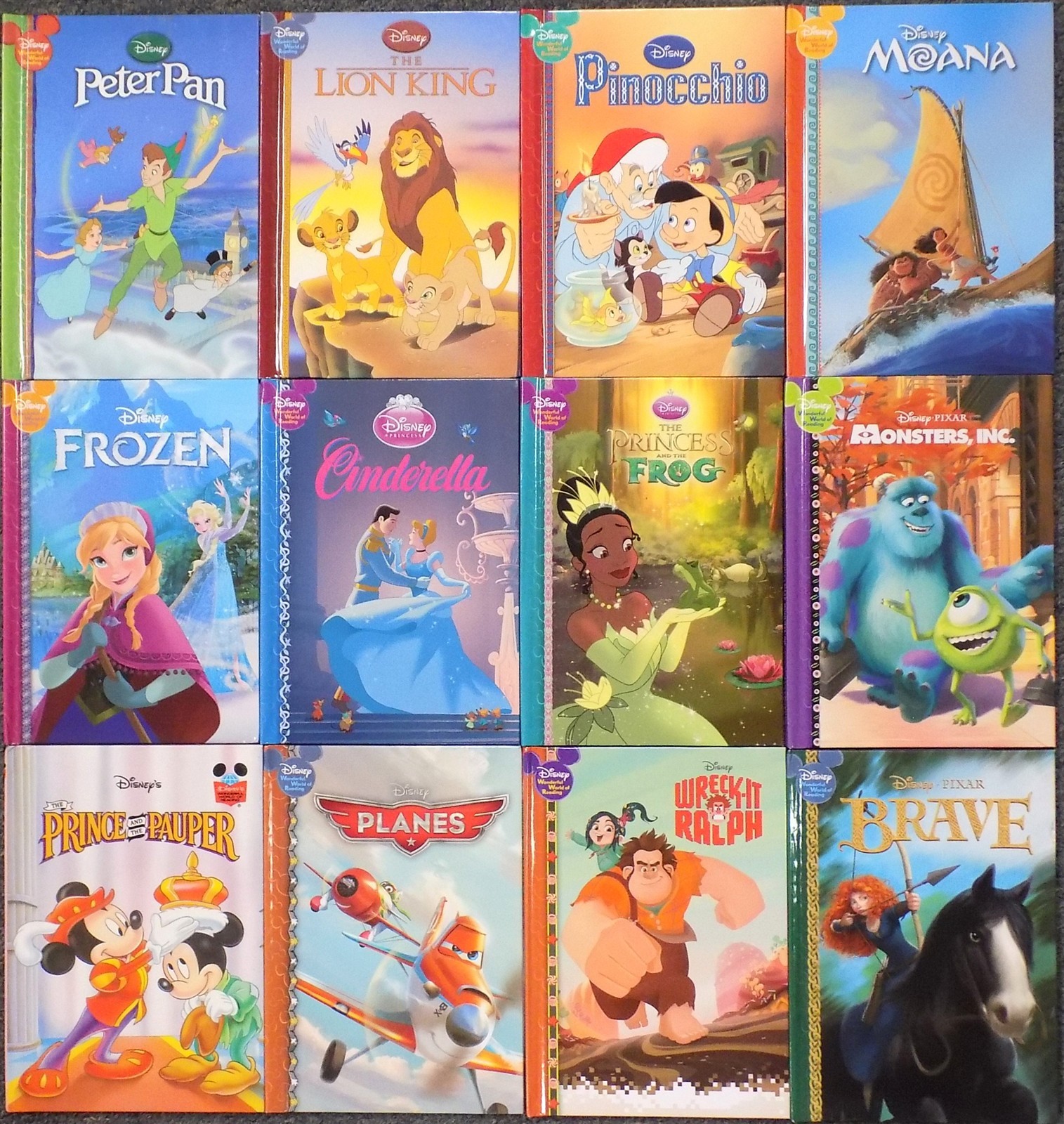 Lot of 12: 8.75″ X 6.25″: Wonderful World of Reading DISNEY Hardcover