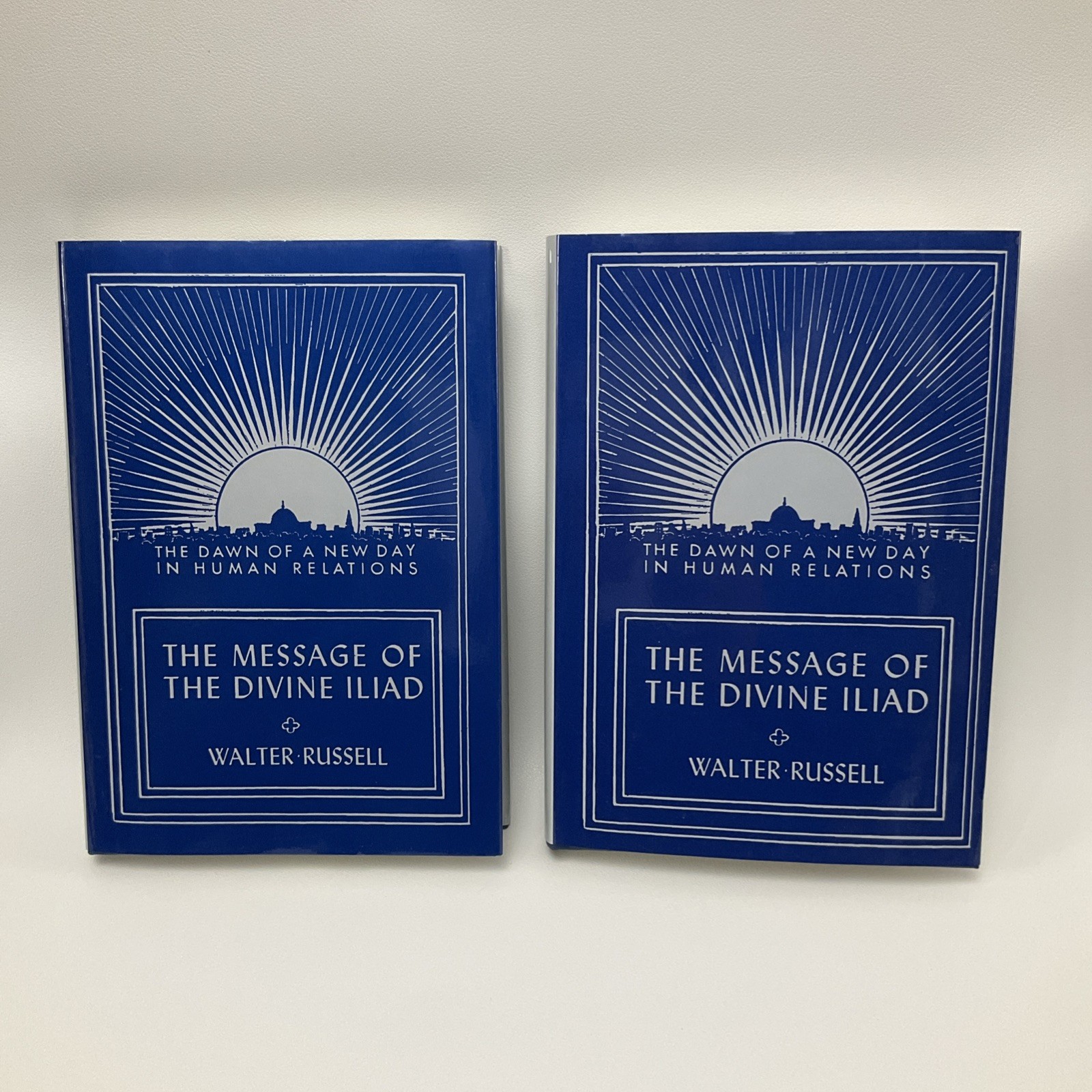 Message of the Divine Iliad Walter Russell 1971 Vol. 1 & 2 Cosmic I II Book Lot