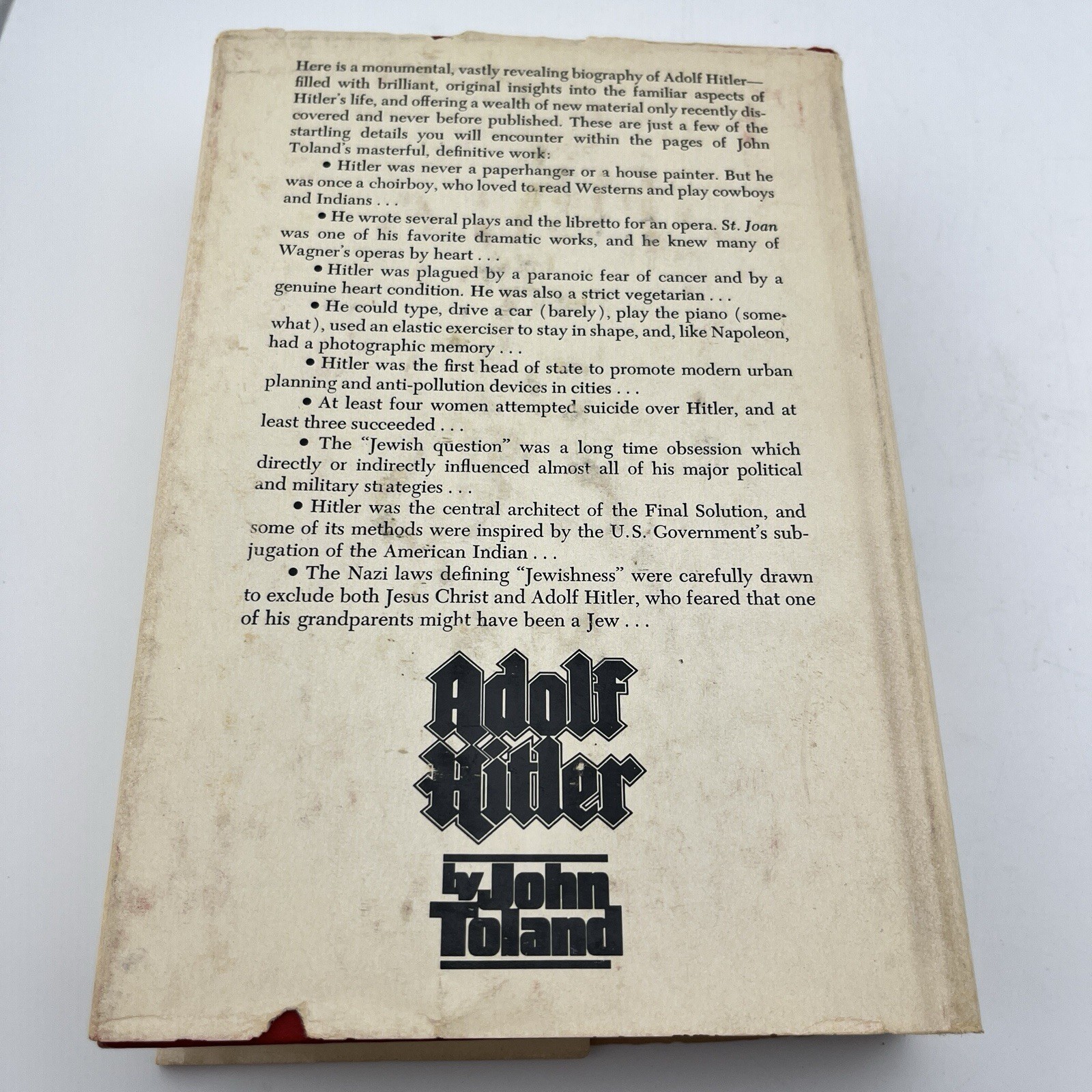 Adolf Hitler Volume 2 World War II History Hardcover Book John Toland 1976