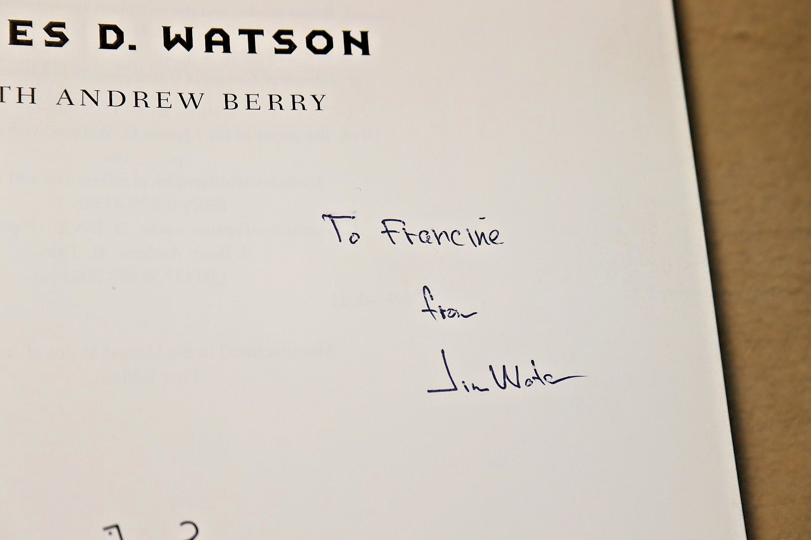 James D. Watson Signed Autographed First 1st Edition DNA: THE SECRET OF LIFE