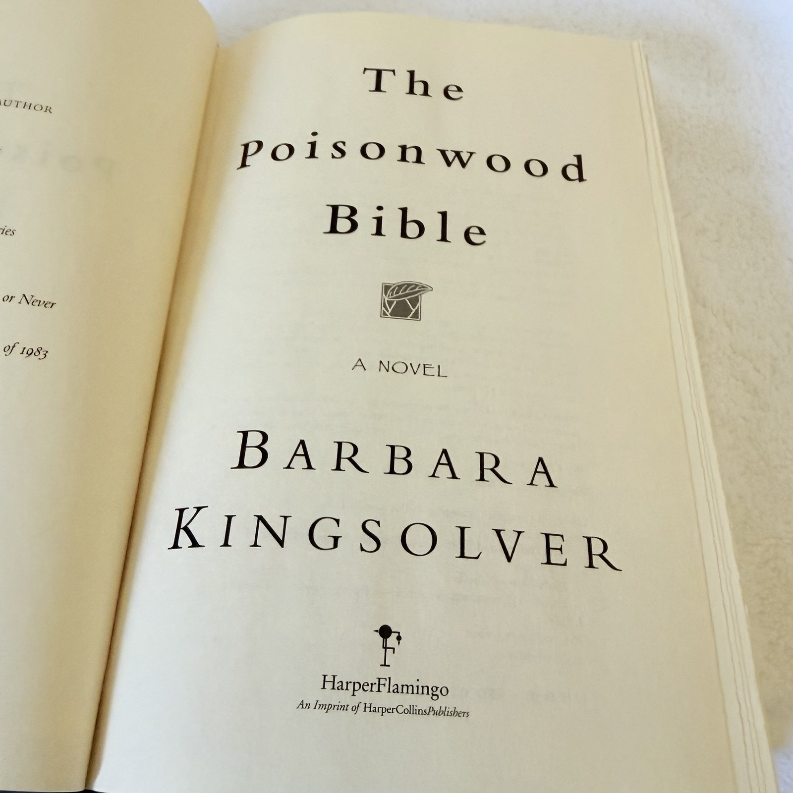 The Poisonwood Bible” by Barbara Kingsolver 1st Edition Hardcover Dust Jacket