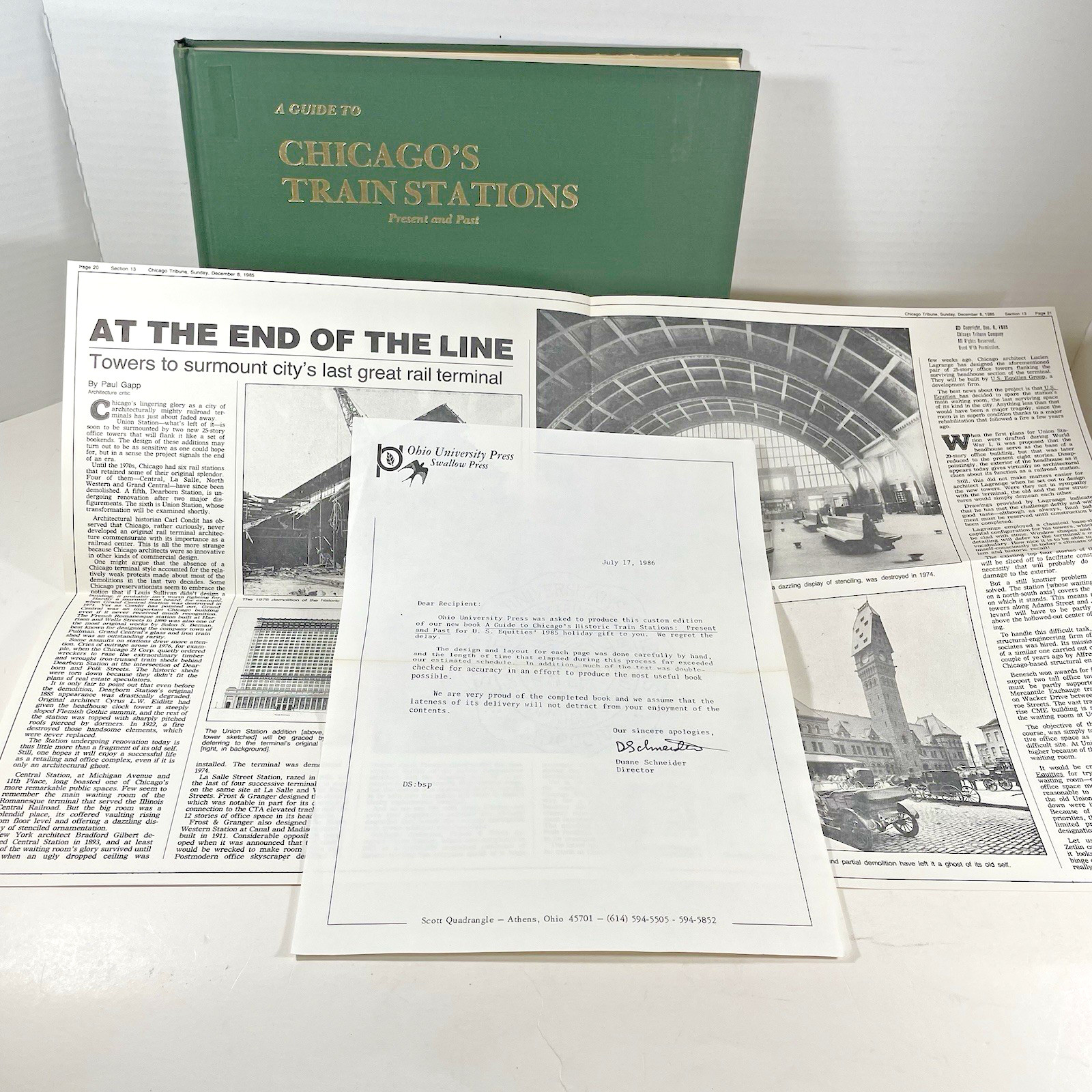 A Guide to Chicago’s Train Stations Book Bach & Wolfson 286/300 Signed LTD ED