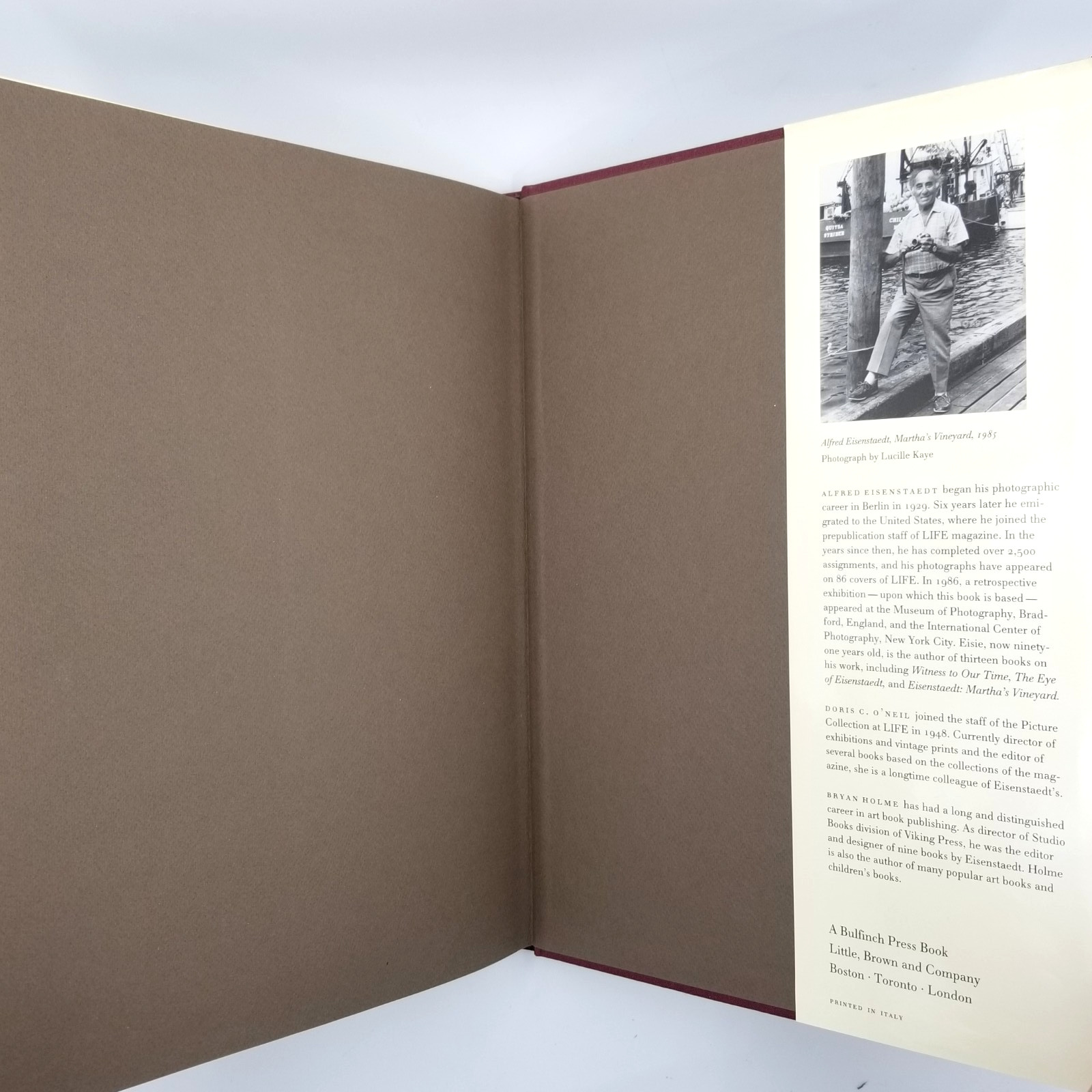 Remembrances by Alfred Eisenstaedt – 1990 Bullfinch Press First Ed. Dust Jacket